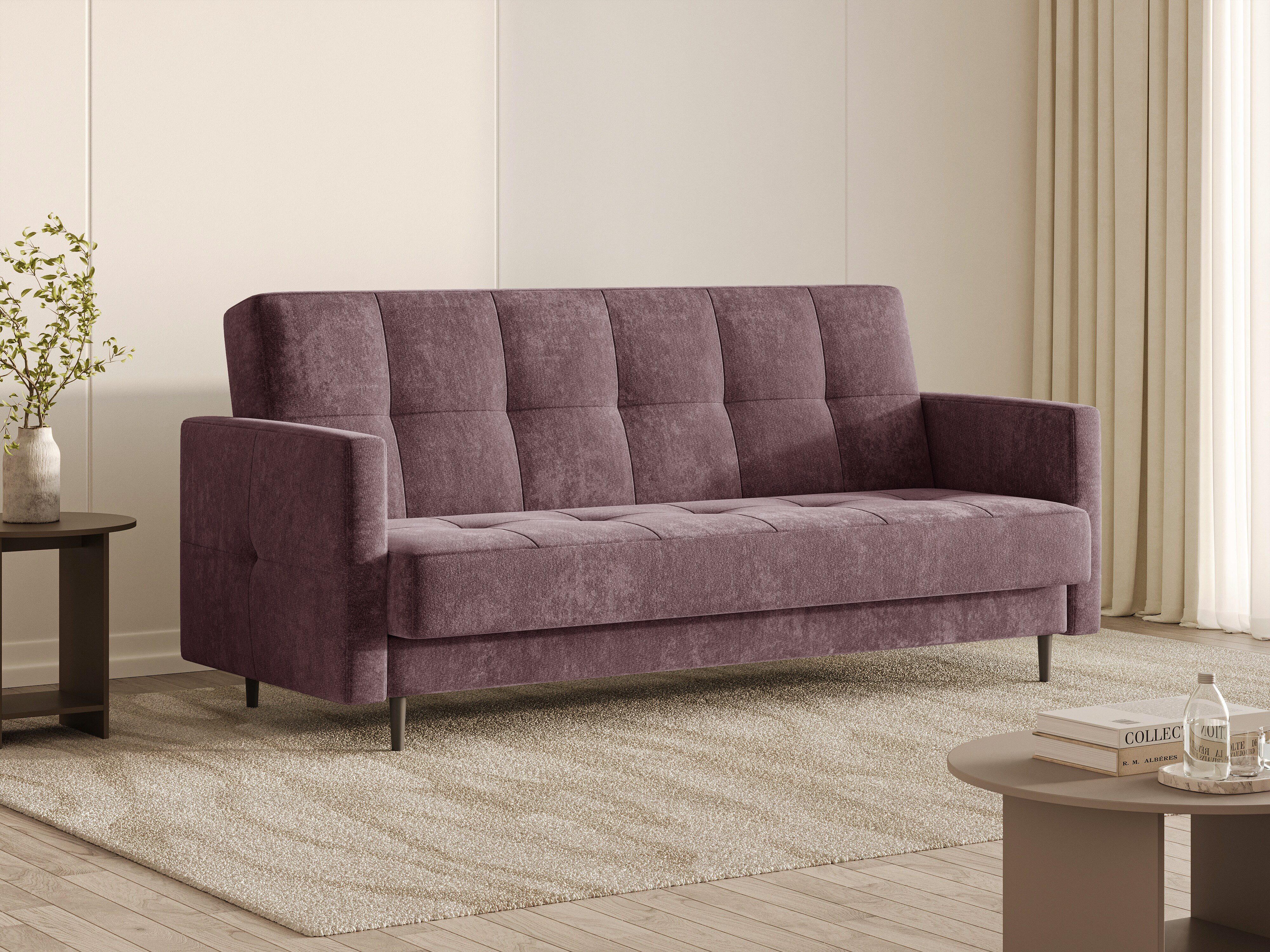 MOEBLO Schlafsofa LUMA, 3-Sitzer Schlafsofa mit Bettkasten, Schlaffunktion, Bonellfederung und Vibe-Strukturstoff, Click-Clack, Couch Polstermöbel Sitzmöbel Wohnzimmermöbel, (BxHxT): 211 x 90 x 97 cm