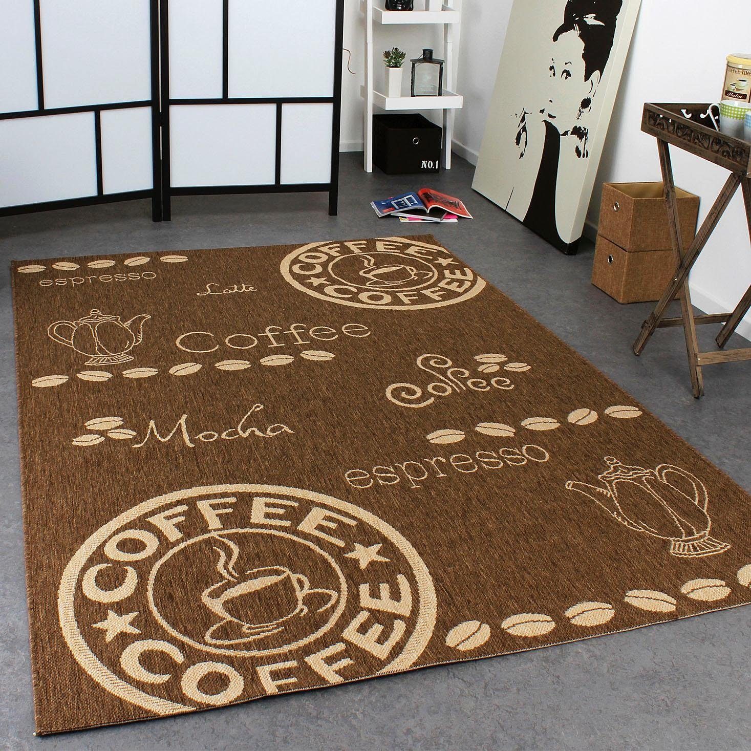 Kaffee, Motiv Wohnzimmer Sisal-Optik, Home, In- 5 Höhe: Paco Outdoor braun Teppich rechteckig, mm, Country und 668, geeignet,