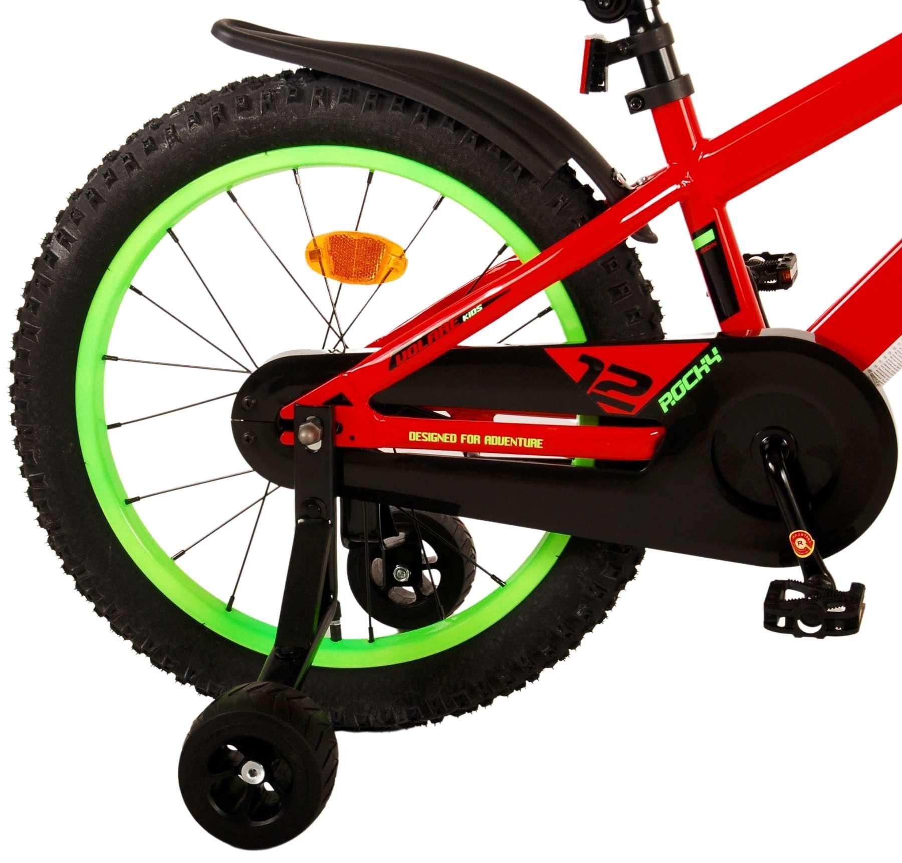 Volare Kinderfahrrad Rocky - Jungen - verschieden Farben und Größen - Rücktrittbremse, 85% zusammengebaut, bis 60 kg, 12,14,16 oder 18 Zoll, Stützräder