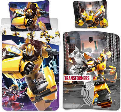 Kinderbettwäsche »Transformers - 2 x Wende-Bettwäsche-Set, 135x200 & 80x80 cm«, Transformers, 100% Baumwolle