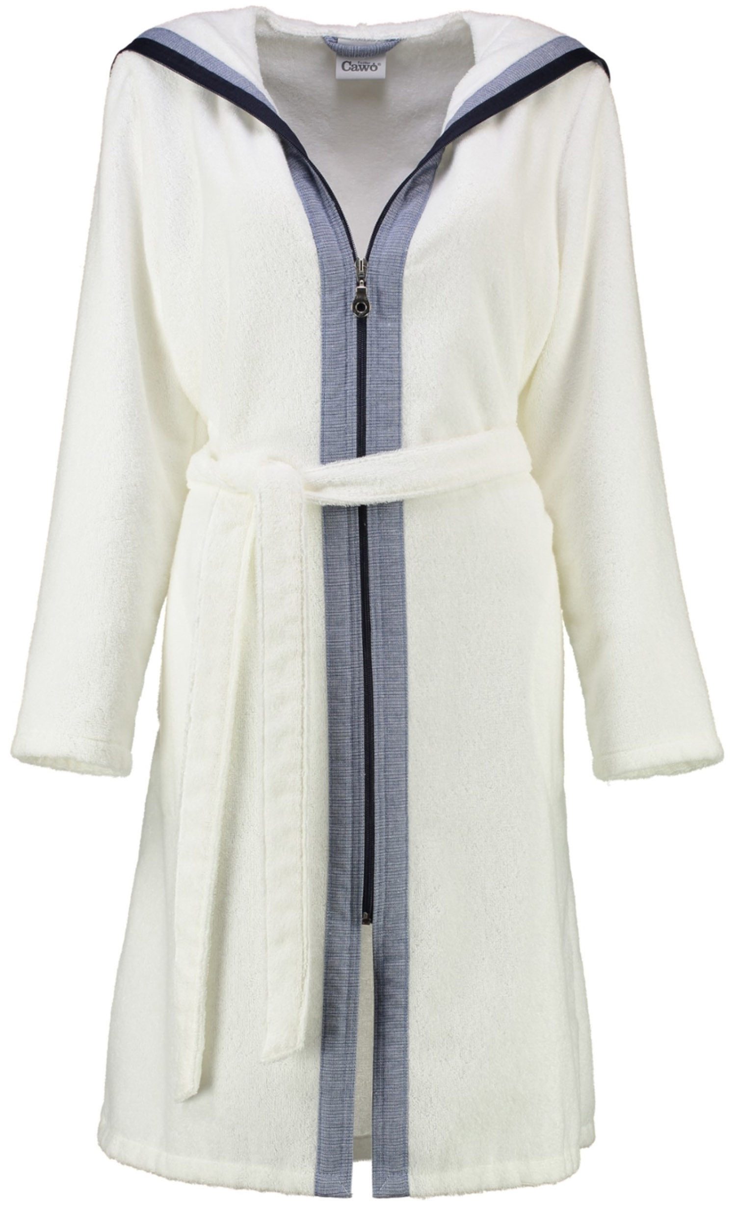 Cawö Damenbademantel 6598, Kurzform, Walkfrottier, Reißverschluss, Reißvers günstig online kaufen