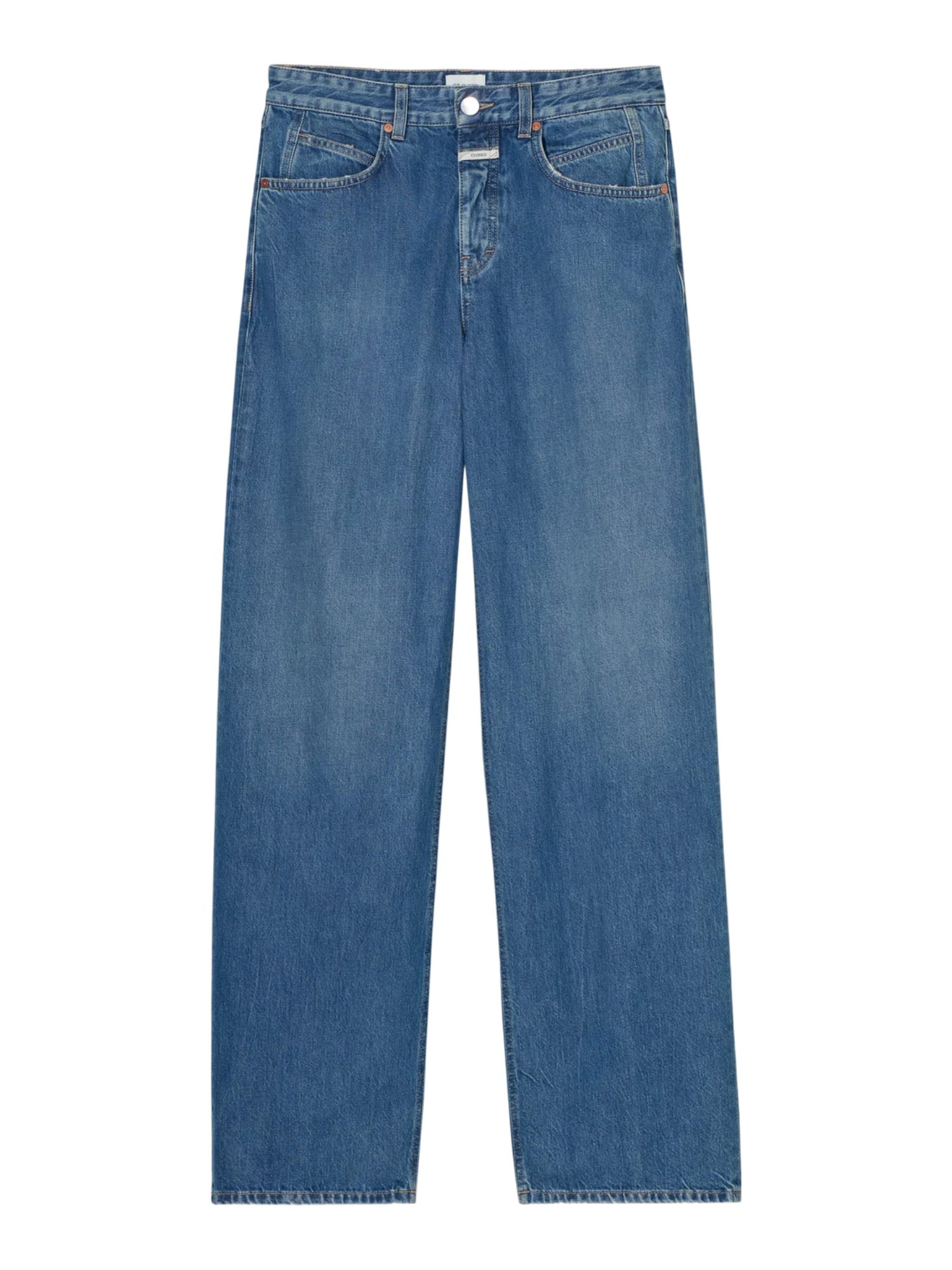 CLOSED Stoffhose blau,Casual,Baumwolle,Unifarben,Wide Leg,Mittel