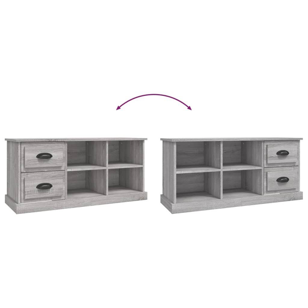 Grau 102x35,5x47,5 furnicato TV-Schrank cm Sonoma Holzwerkstoff