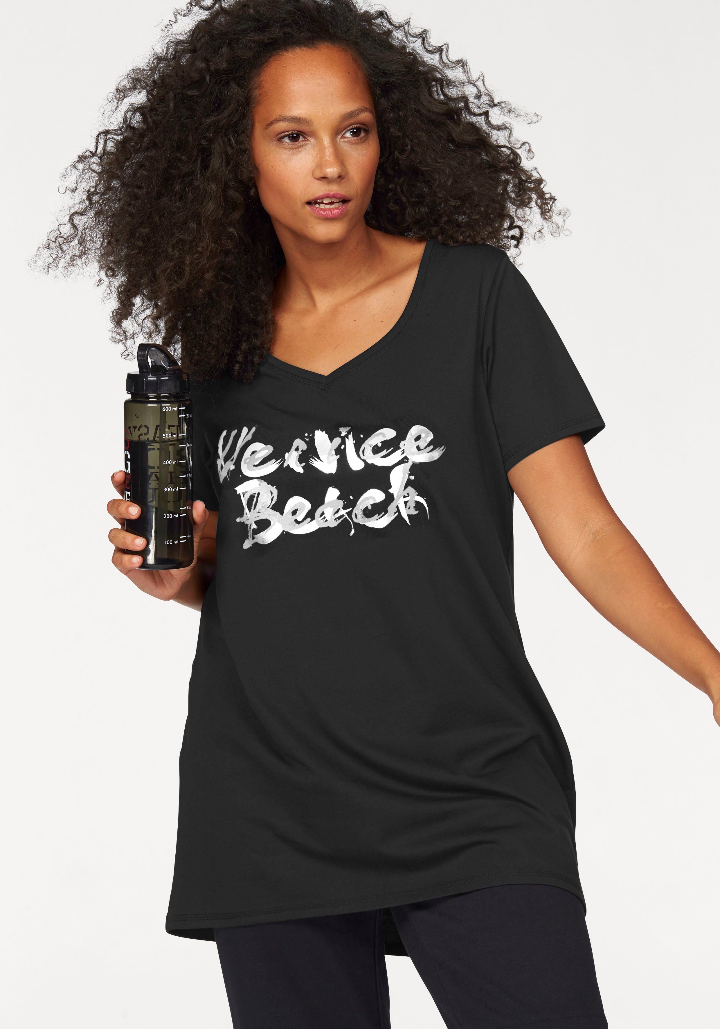 Venice Beach Longshirt Große Größen schwarz