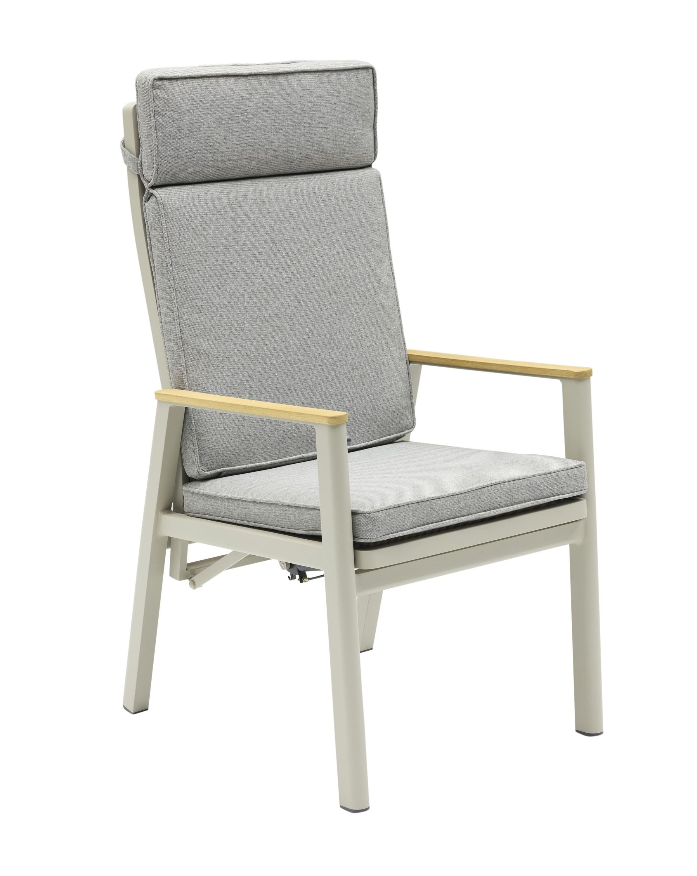 LC Garden Rattanstuhl »Mira« verstellbar Taupe Gartensessel Positionsstuhl Textilene (1 St)