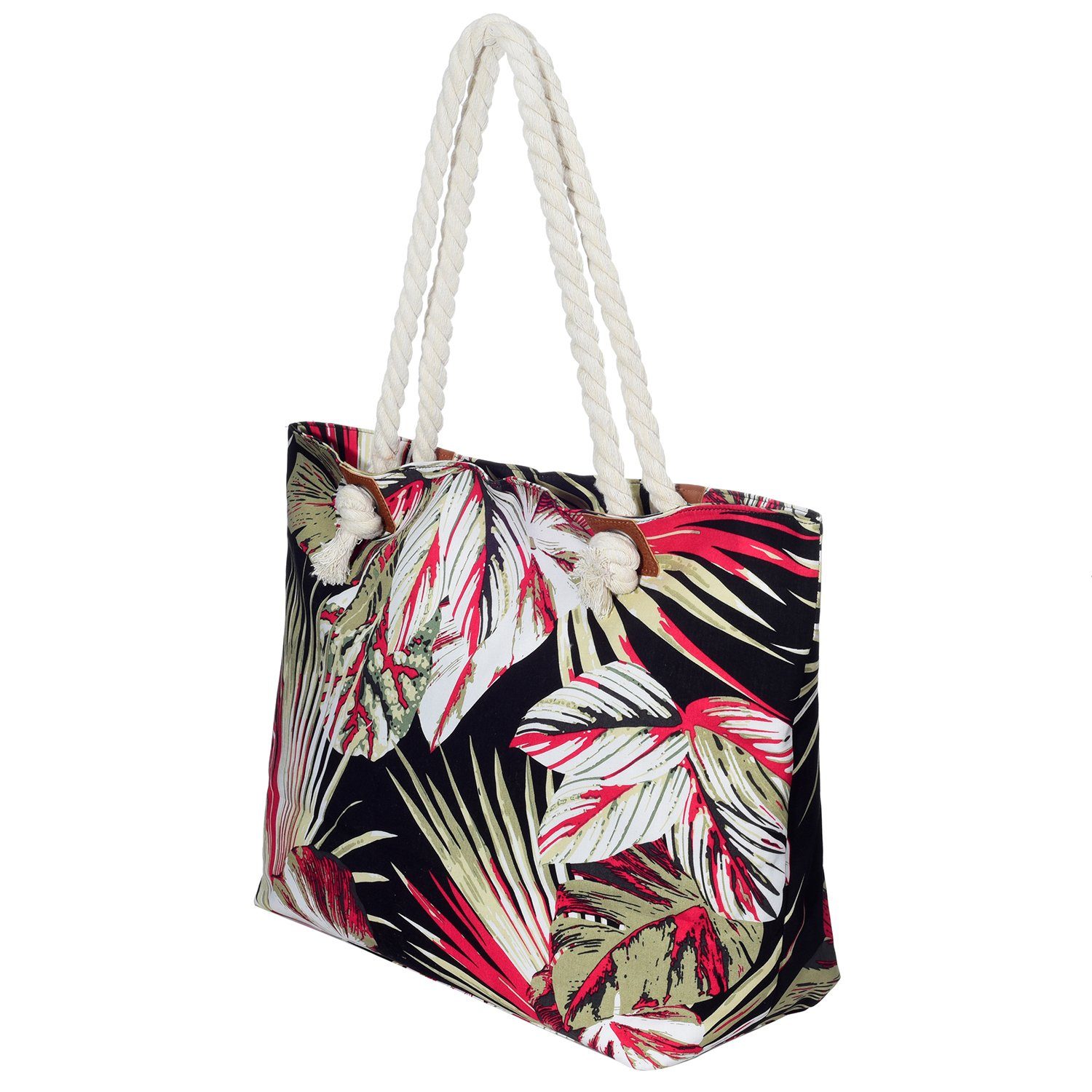 Beach Strandtasche, Reißverschluss, tolle (2-tlg), Motive Schultertasche Strandtasche mit Life beach Große DonDon Shopper Style