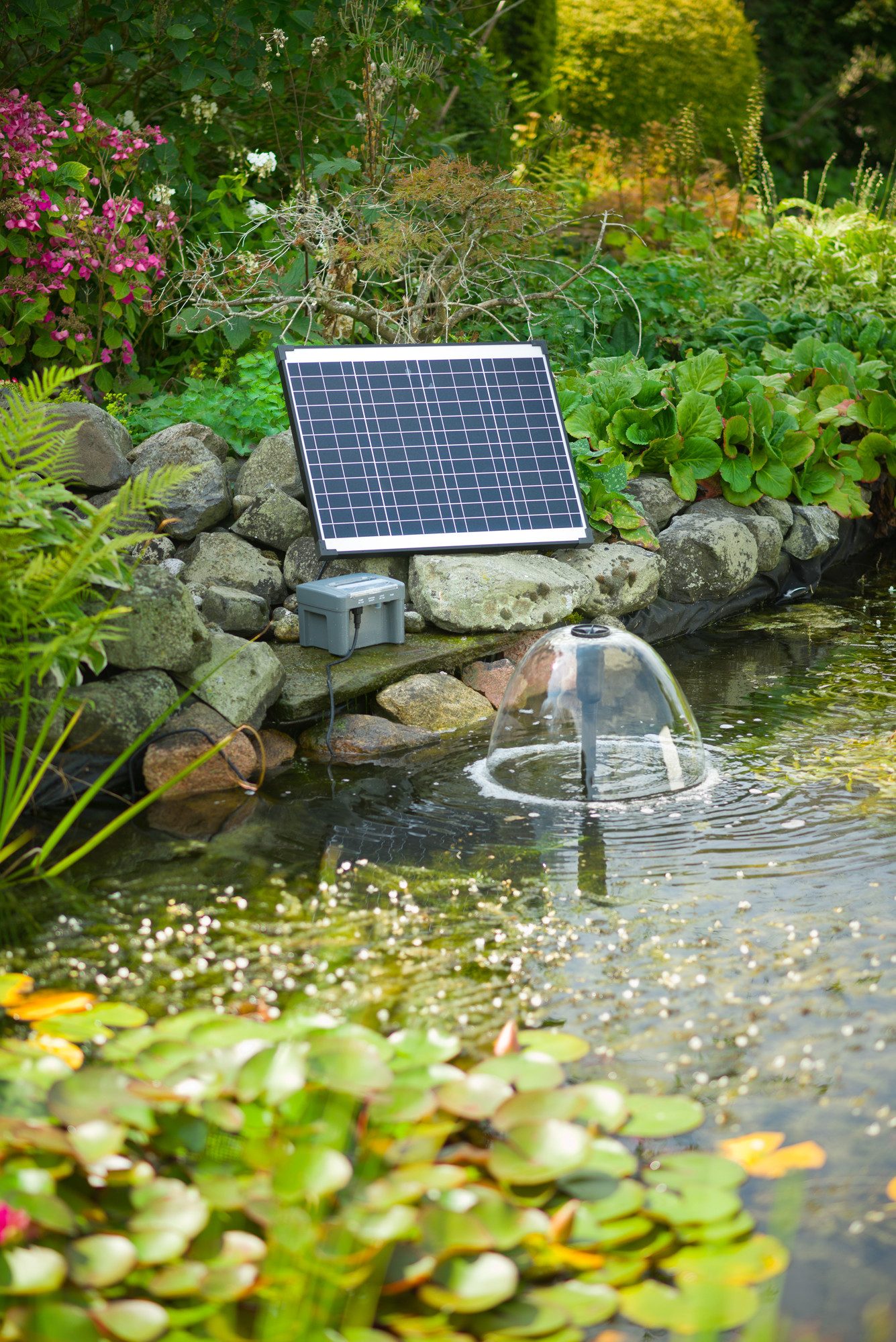 Ubbink Springbrunnenpumpe SolarMax 2500 Accu inkl. PowerControl (13-tlg), Hybrid-Funktion