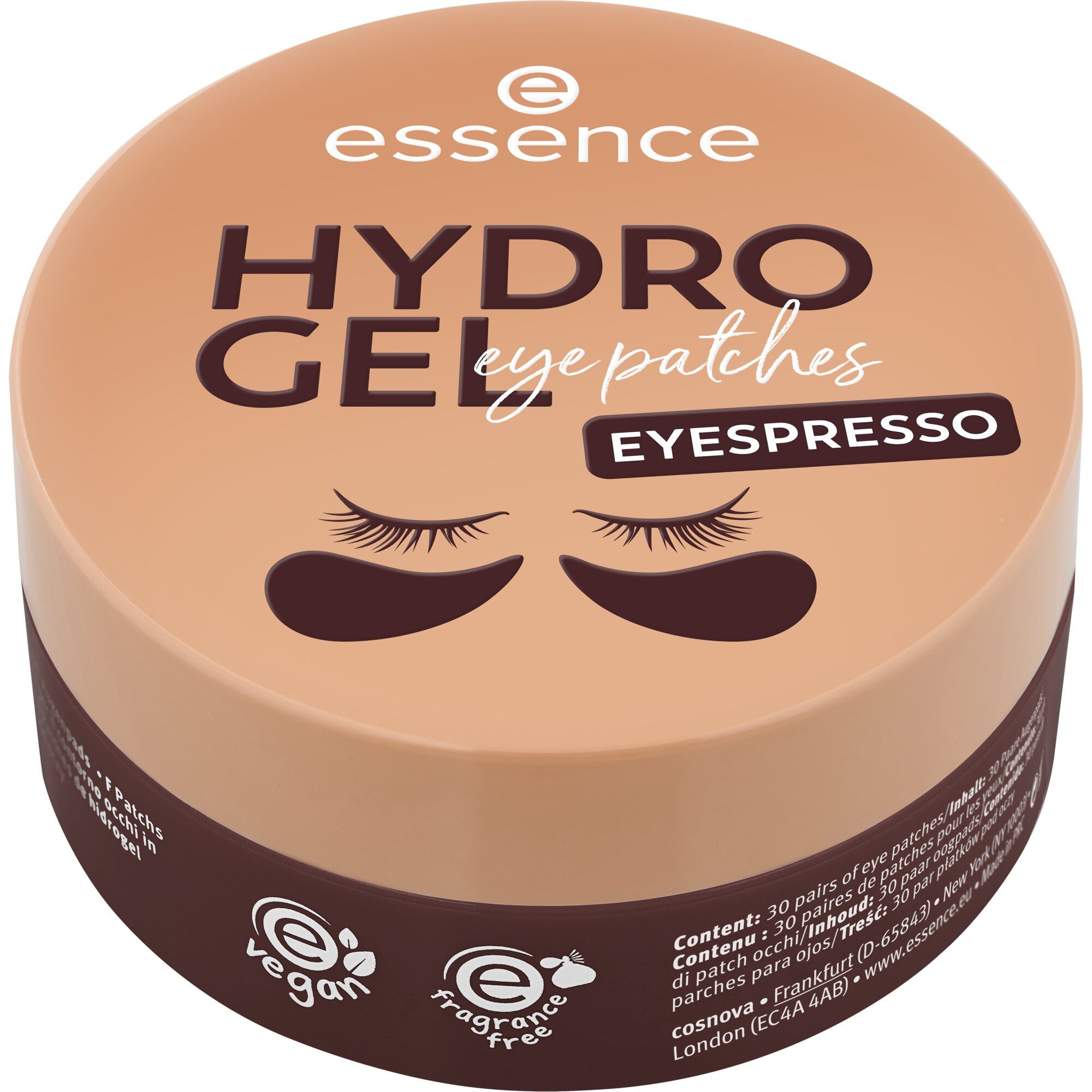 Essence Augenpads HYDRO GEL eye patches EYESPRESSO 30 Pairs, Erfrischend, versorgend