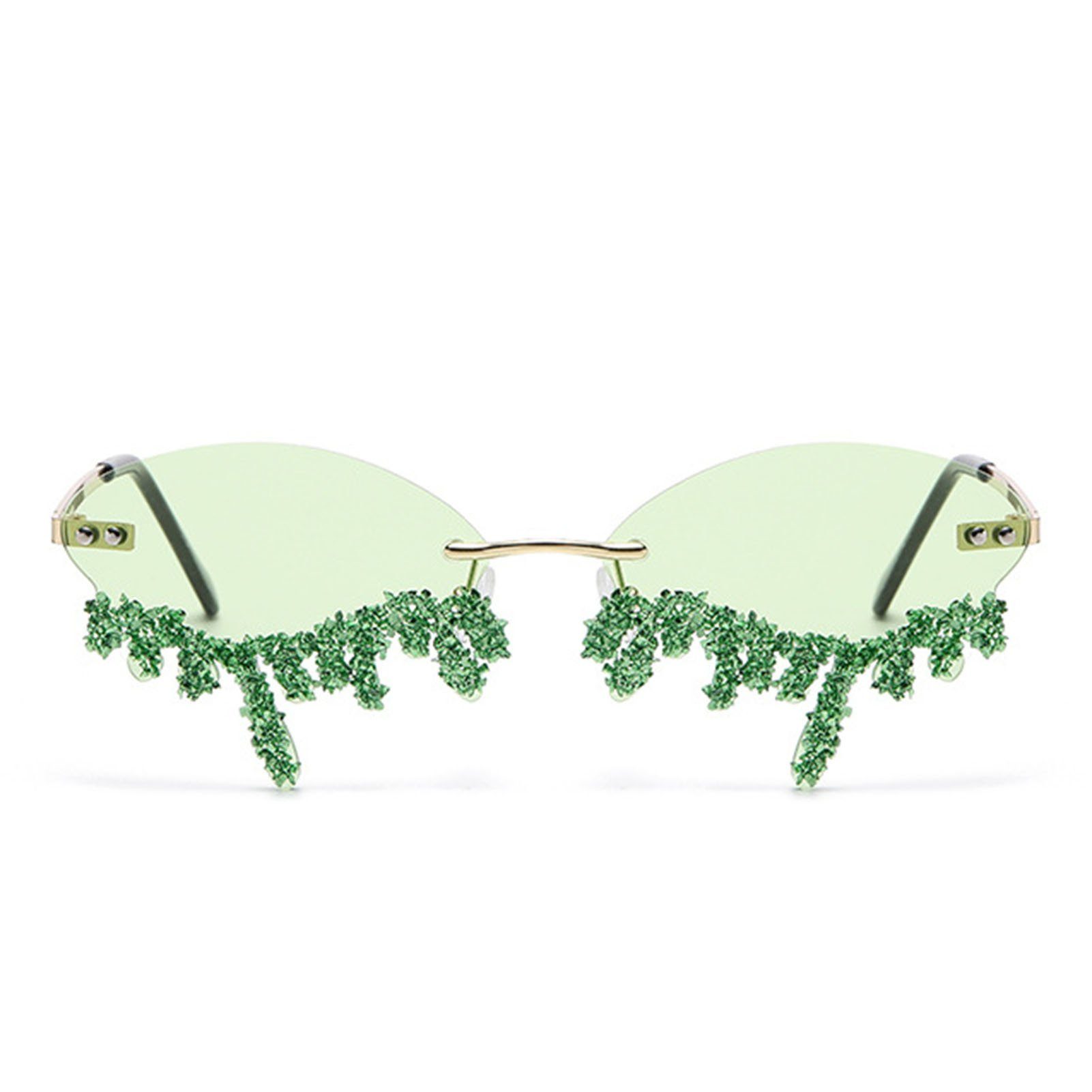 Blusmart Sonnenbrille Sonnenbrille In Engelstränenform, jade green UV-Schutz, Lässige Sonnenbrille