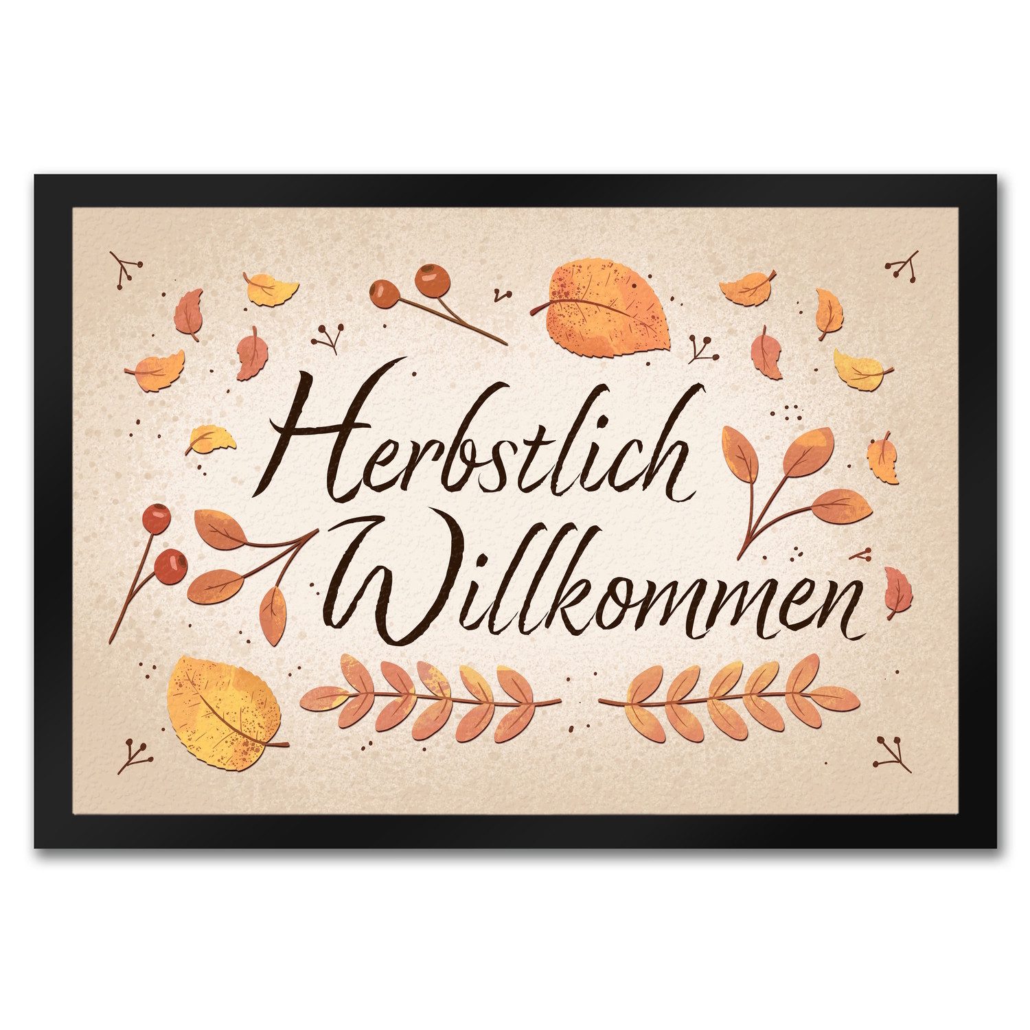 speecheese Fußmatte Herbstlich Willkommen Fußmatte in 35×50 cm mit bunten Blättern