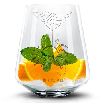 Mr. & Mrs. Panda Cocktailglas Spinne Agathe Liebe - Transparent - Geschenk, Videos, Liebesgeschenk, Premium Glas, Laser-Gravierte Motive