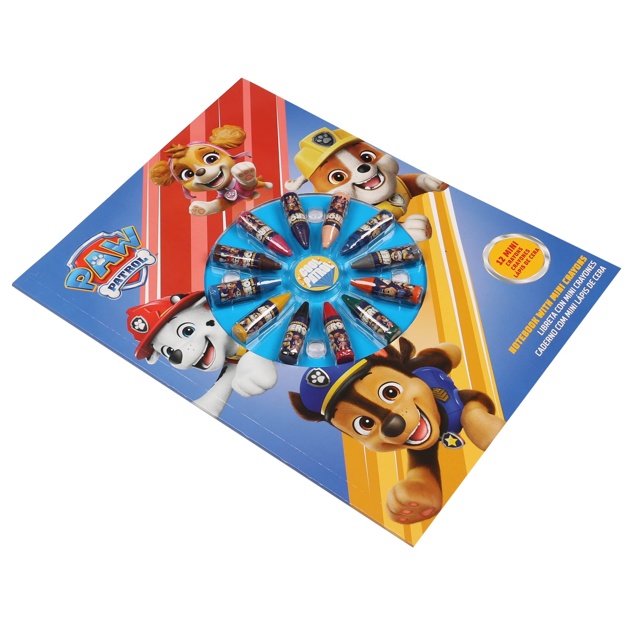 PAW PATROL Wachsmalstift PAW Patrol Malset Kinder mit Notizbuch und Wachsmalstiften