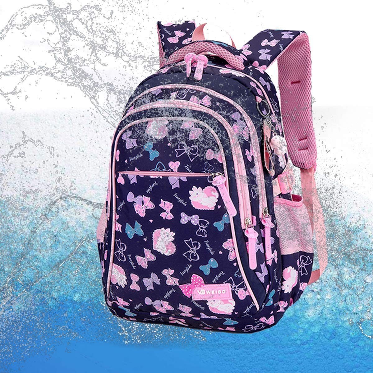 GelldG Rucksack Schulrucksack, Freizeitrucksack, dunkelblau für Backpack Mädchen, Jugendliche