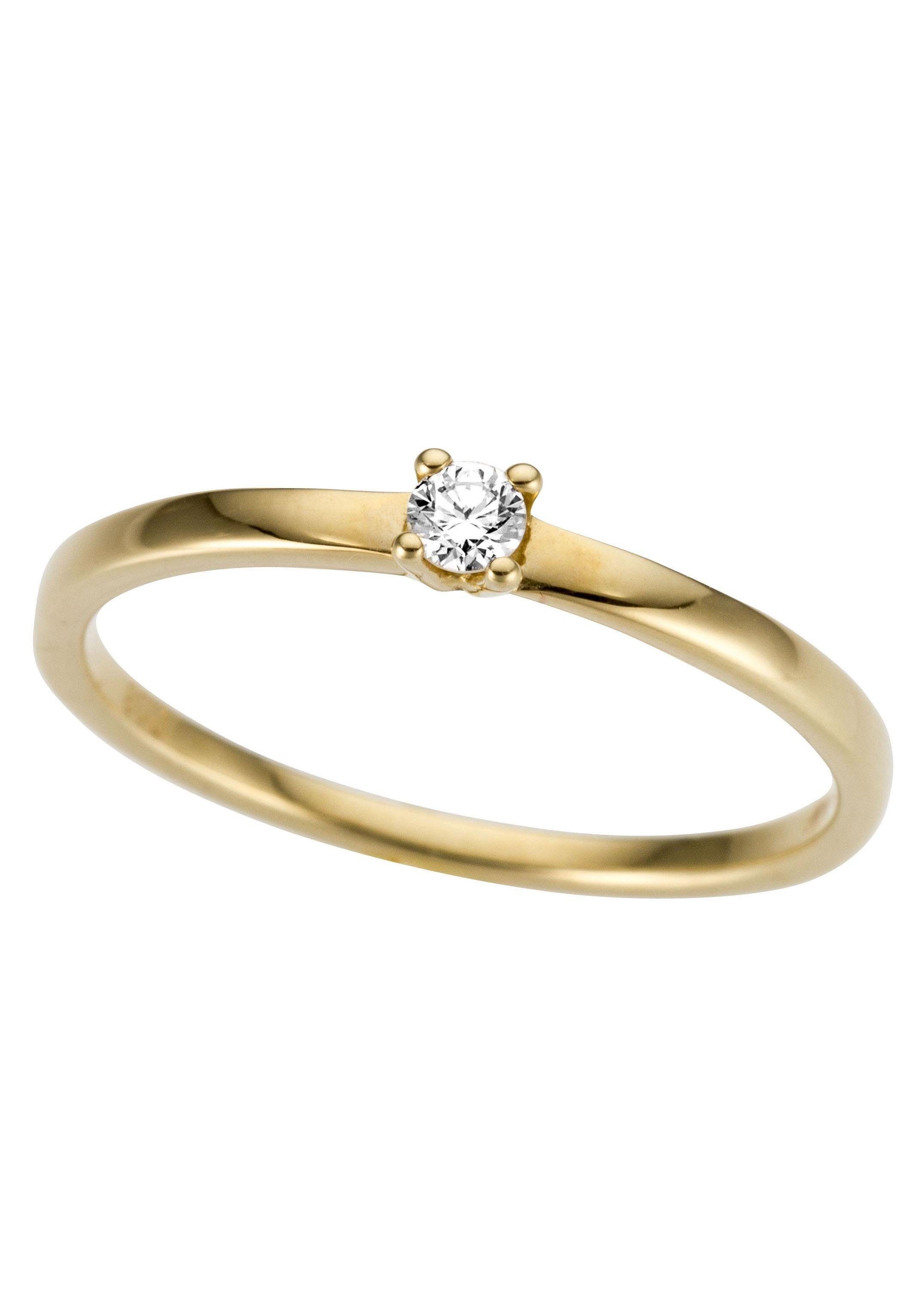 Firetti Goldring Schmuck Geschenk Gold 333 Damenring Verlobungsring Goldring Solitär, mit Brillant