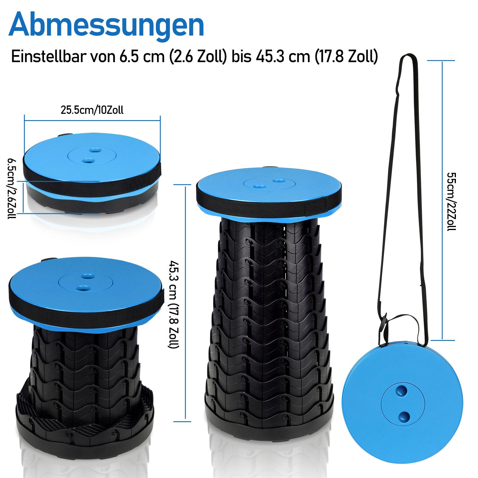 Clanmacy Klappstuhl Tragbarer Klappstuhl Klapphocker Hocker Blau günstig online kaufen