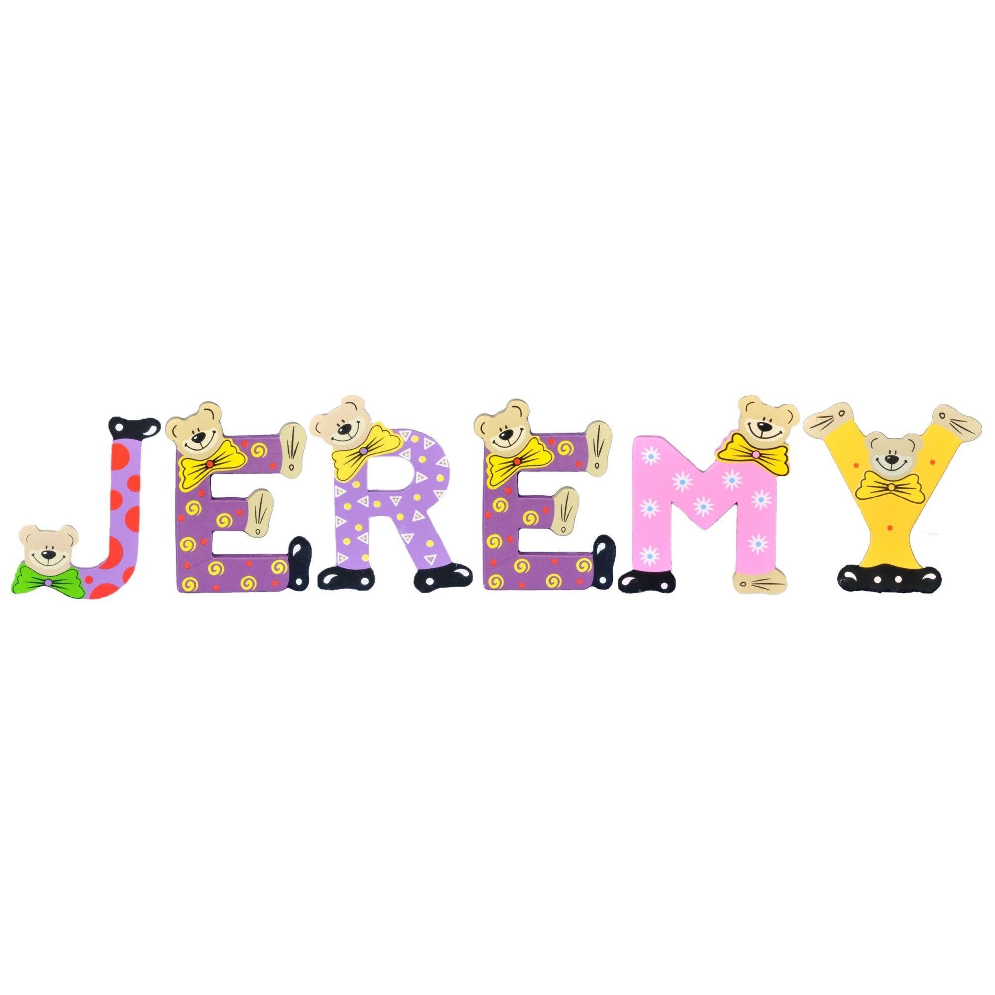 Namen-Set, Holz-Buchstaben Kinder JEREMY St), - Deko-Buchstaben sortiert Playshoes (Set, 6
