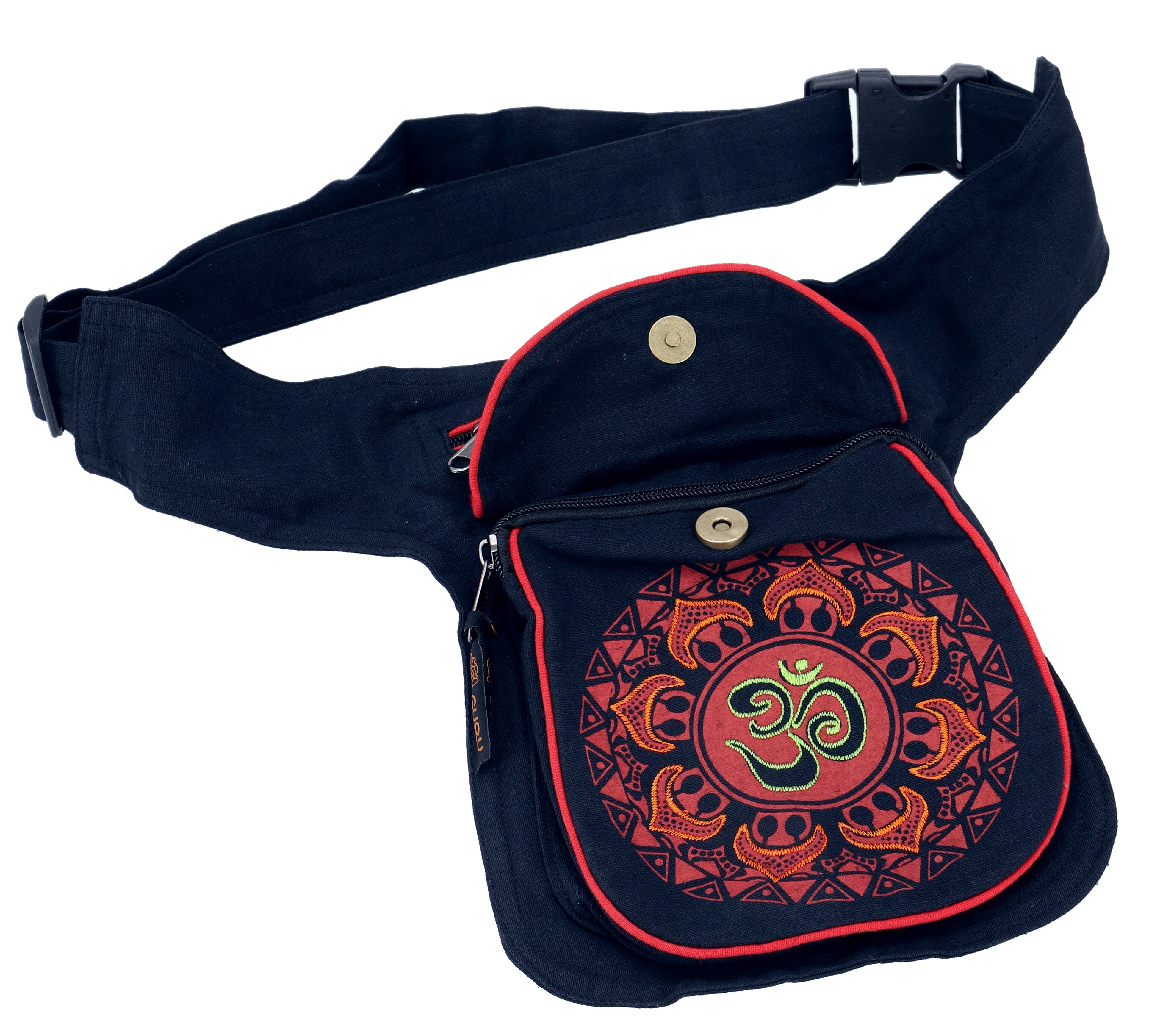 Guru-Shop Gürteltasche Stoff Sidebag & Gürteltasche Aum Mandala, Goa..