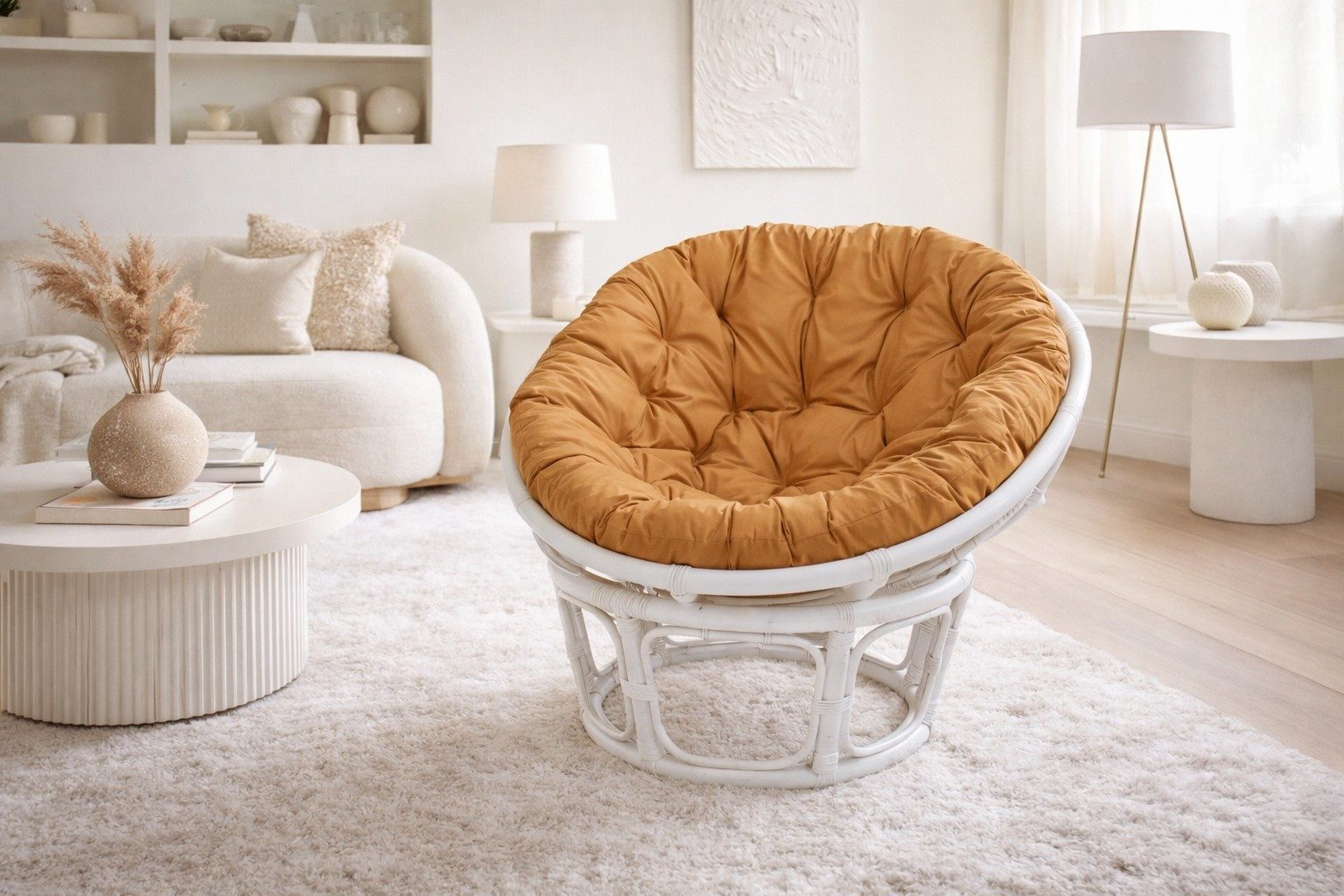 moebel-direkt-online Loungesessel Rattansessel _ handgeflochten, mit Kofort-Kissen (Rattansessel mit Kissenauflage)