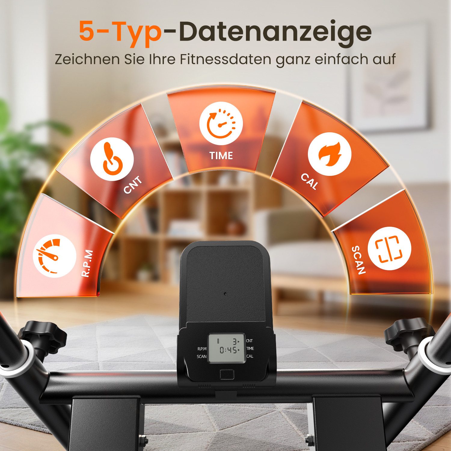 Gywowken Stepper Stair Stepper für Heimtraining - Rehabilitation (Tragbarer Crosstrainer - Stepper klappbar), mit 3 Widerstandsstufen - mit LCD-Schirm & verstellbare Lenker