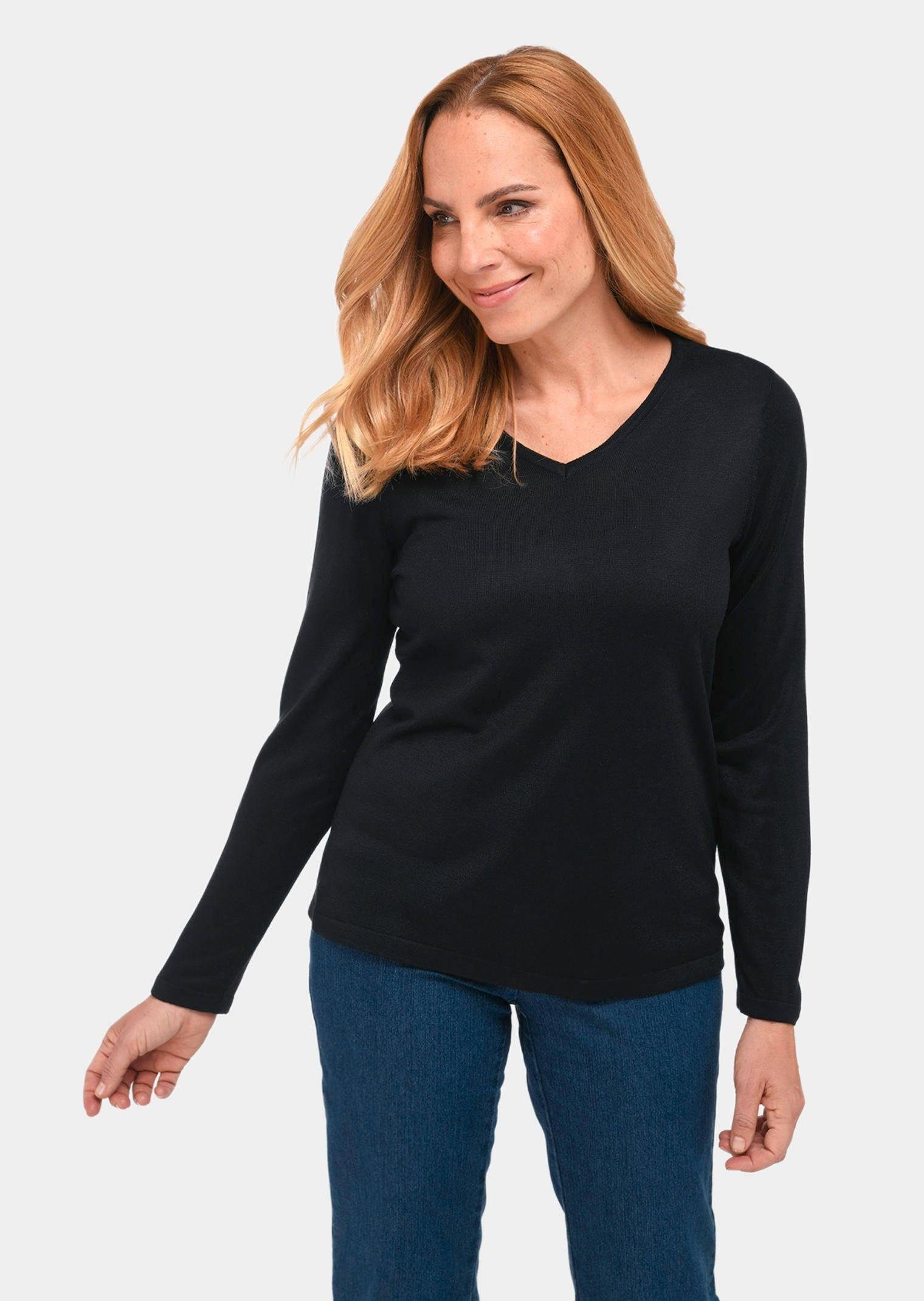 Strickpullover Unkomplizierter Pullover mit V-Ausschnitt