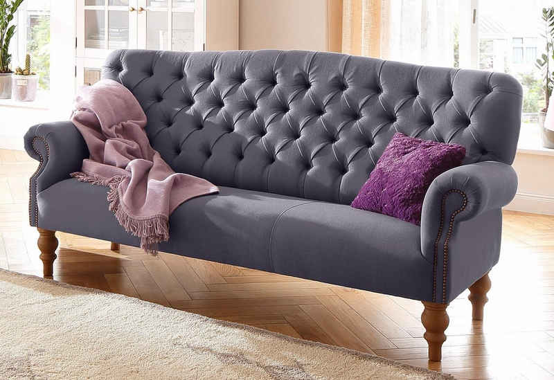 Home affaire Chesterfield-Sofa Lord, mit echter Chesterfield-Knopfheftung und Ziernägeln