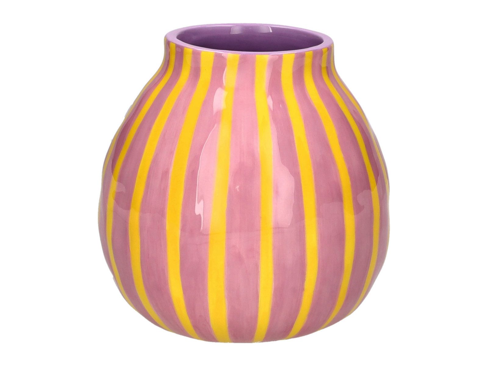 Giftcompany Dekovase Artisan Vase gestreift S rosa/gelb 13,6cm (Vasen)