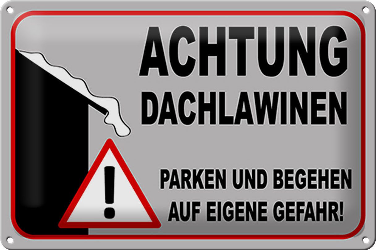 Metallschild Schild Blech Hinweis -Made in Germany- 30x20cm Achtung Dachlawinen Gef