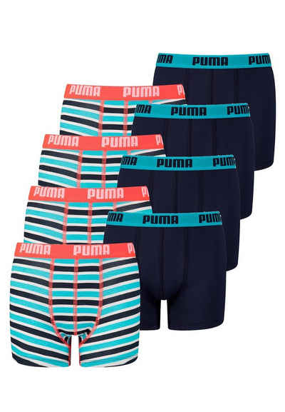 PUMA Boxershorts JUNGEN BASIC BOXER Printed Stripes 8er Pack (8er-Pack)