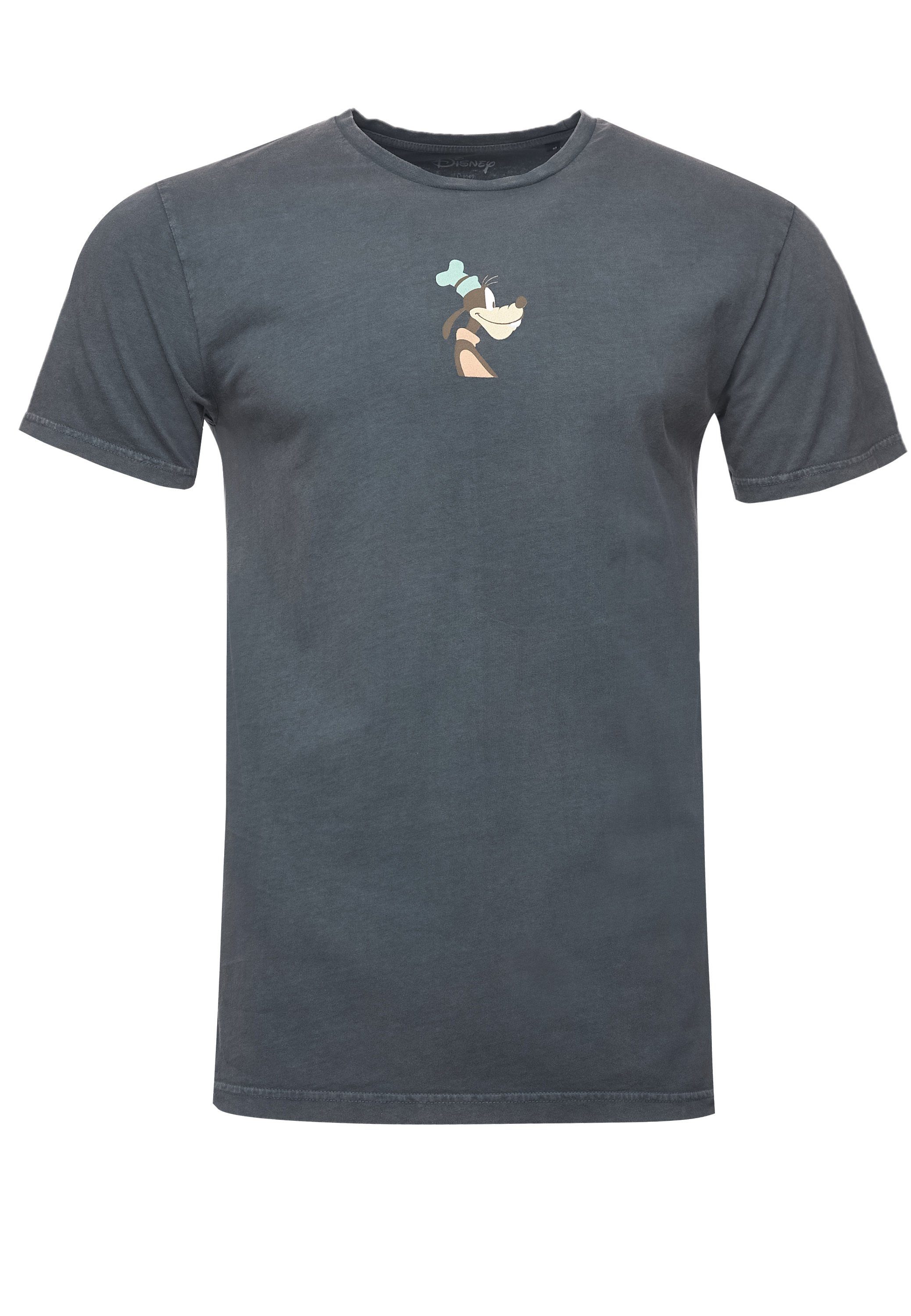 Side Goofy T-Shirt Recovered GOTS Profile Disney Bio-Baumwolle zertifizierte Kohlegrau