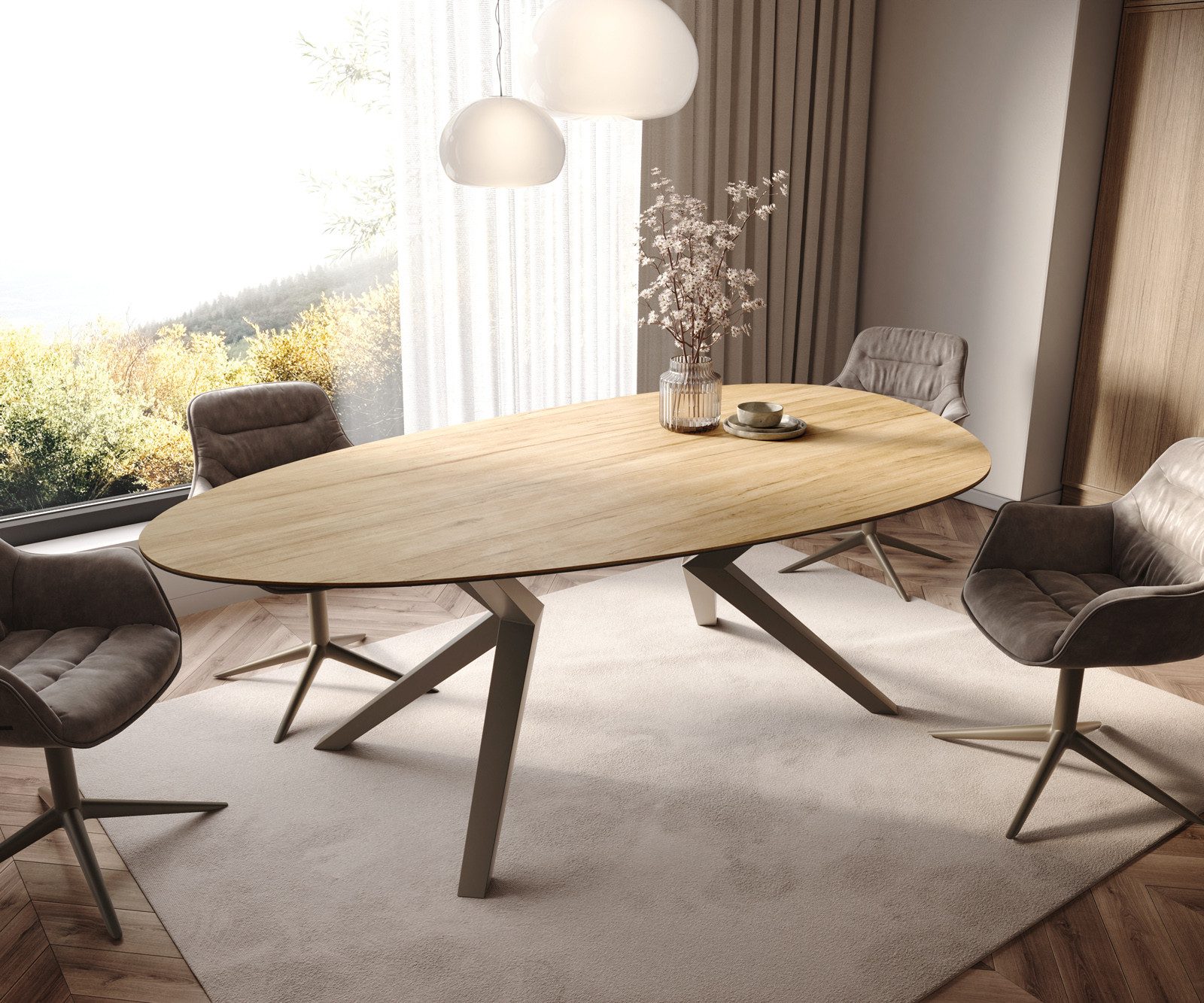 DELIFE Esstisch Edge, Oval Keramik Laminam® günstig online kaufen