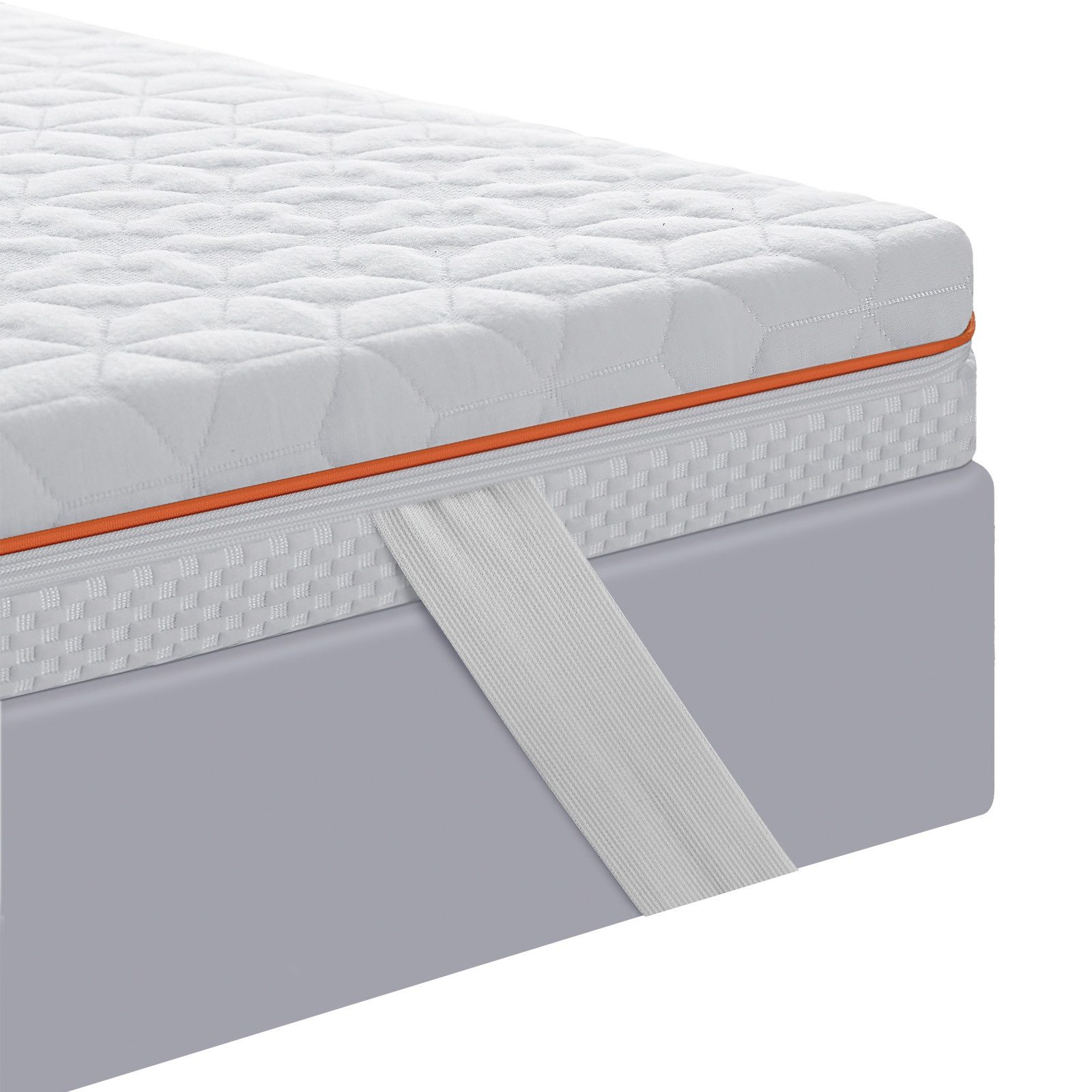 BedStory, Topper BedStory Topper 7,5cm Höhe, 90/140/160/180x200cm, 7.5 cm hoch, Zweilagige Gel-Bambus-Holzkohle-Memory-Schaum-Matratze mit abnehmbarem und waschbarem Bezug, bequem und atmungsaktiv für alle Schlafpositionen