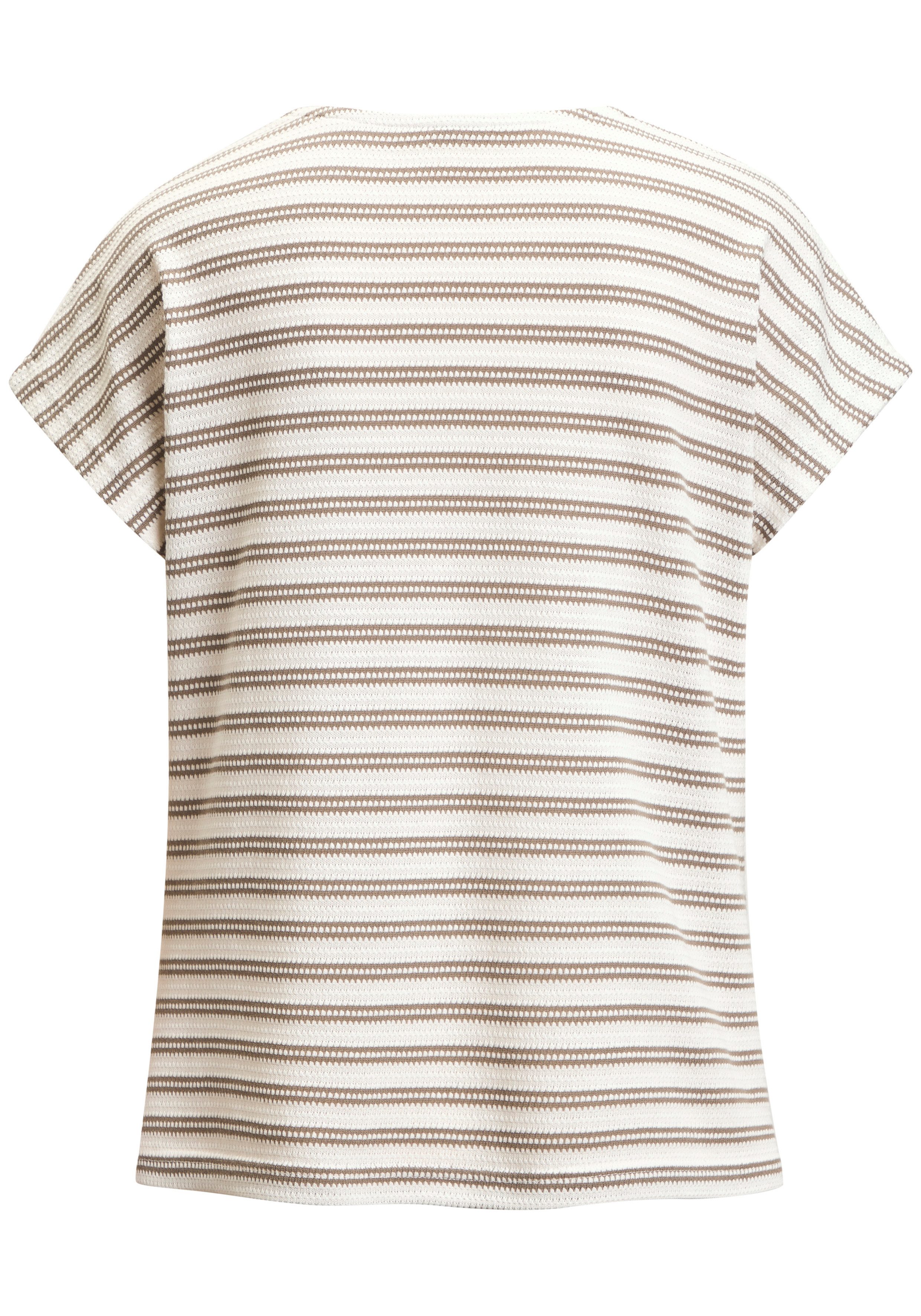 Vivance by Lascana Kurzarmshirt mit modischem Streifenmuster aus angenehmer Baumwoll-Strickqualität – Bild 4 von 5