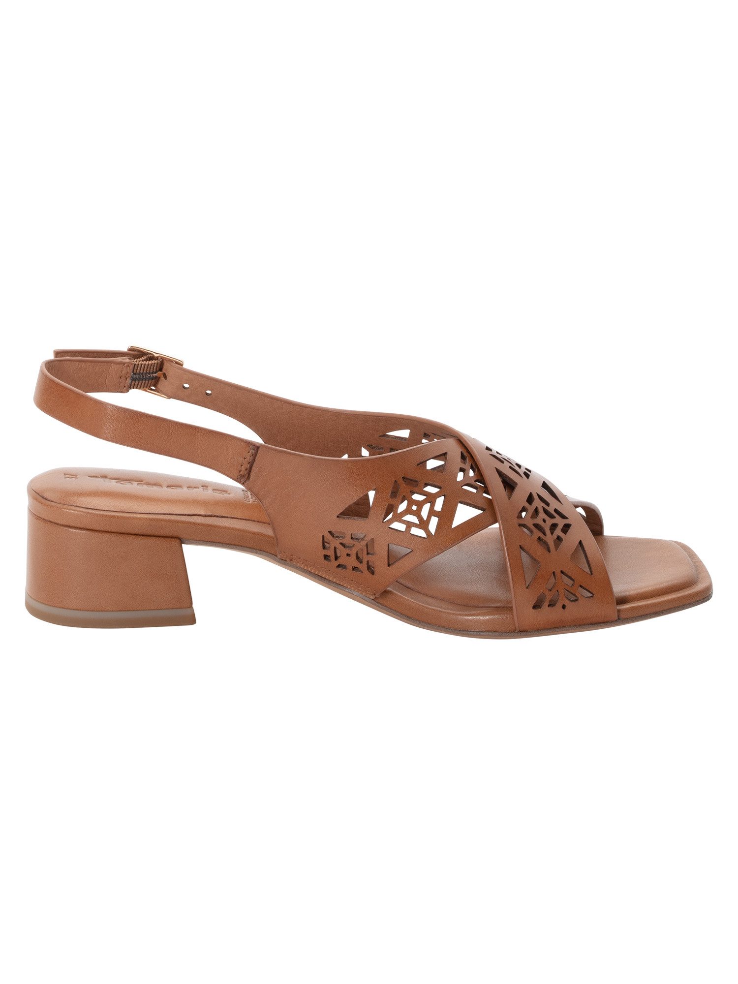 Tamaris ANTIshokk, TOUCH-IT aus Leder Blockabsatz Sandalette ANTIshokk