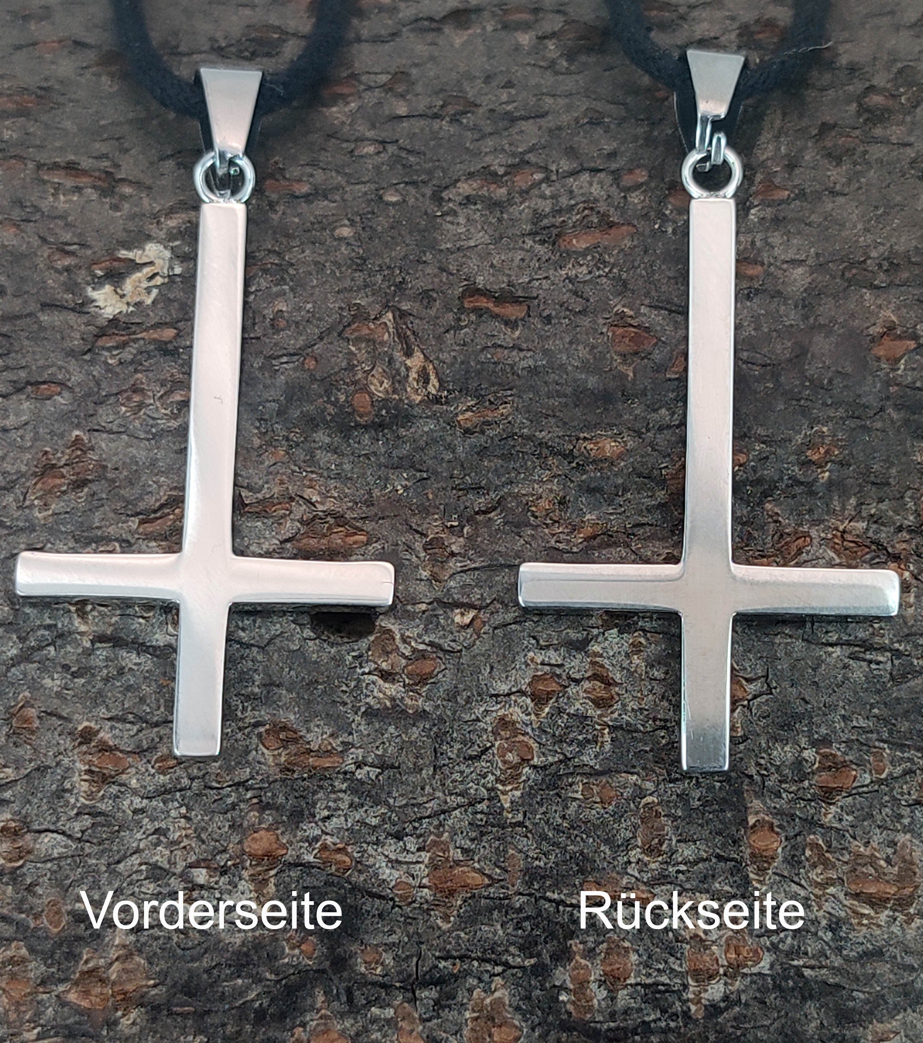 Kiss Of Leather Kreuz Anhänger Bronze - Gothic Schmuck Mit Pentagramm Design