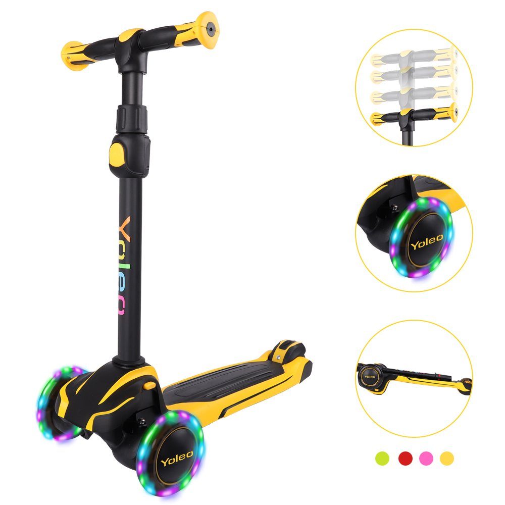 YOLEO Scooter Faltbarer Kinderoller Kinderscooter Dreiradscooter ab 3 Jahre