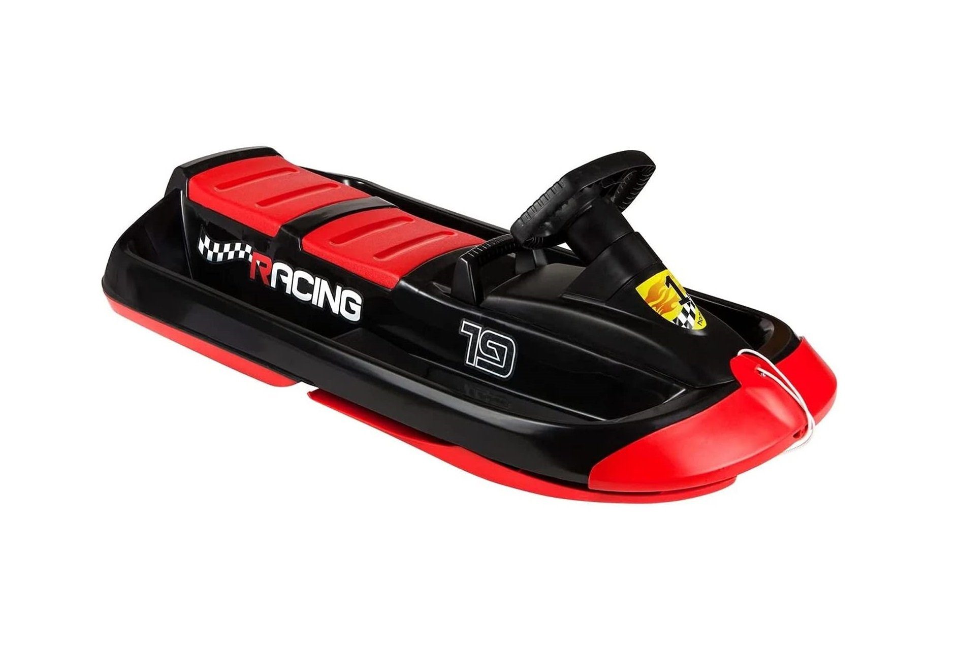 Hamax Lenkschlitten Zweisitzer Schneebob Bob Lenkbob Lenkschlitten SNO Racing schwarz rot
