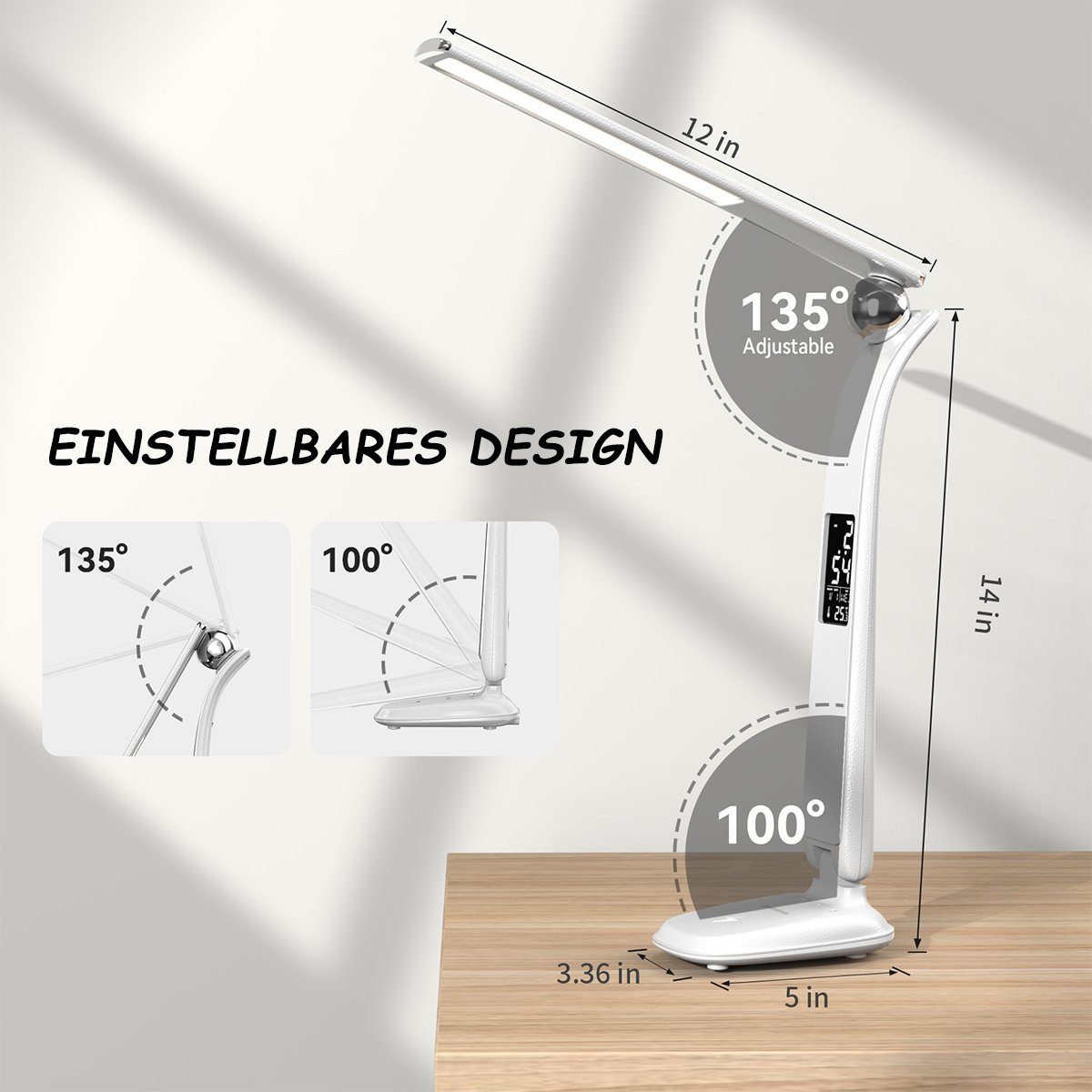 feinlux 3-in-1-Leuchte mit kabelloser Ladestation für Mobiltelefone Ladestation (Packung, LED-Lampe Induktions-Ladegerät, 3 Farbtemperaturen, 3 Helligkeitsstufen, kabellose Qi-Ladestation)