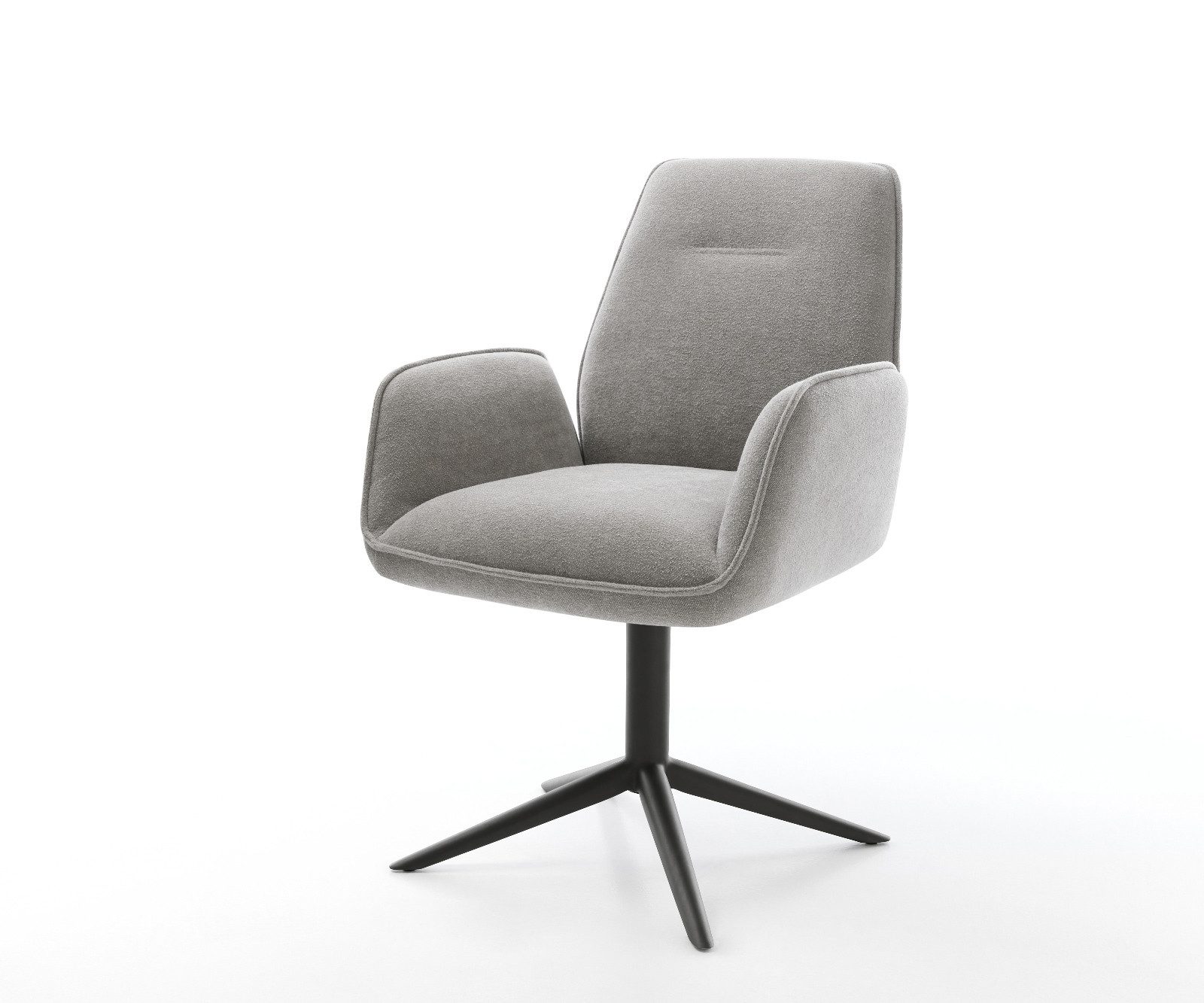 DELIFE Polsterstuhl Zoa-Flex, Fußkreuz Schwarz Strukturstoff günstig online kaufen