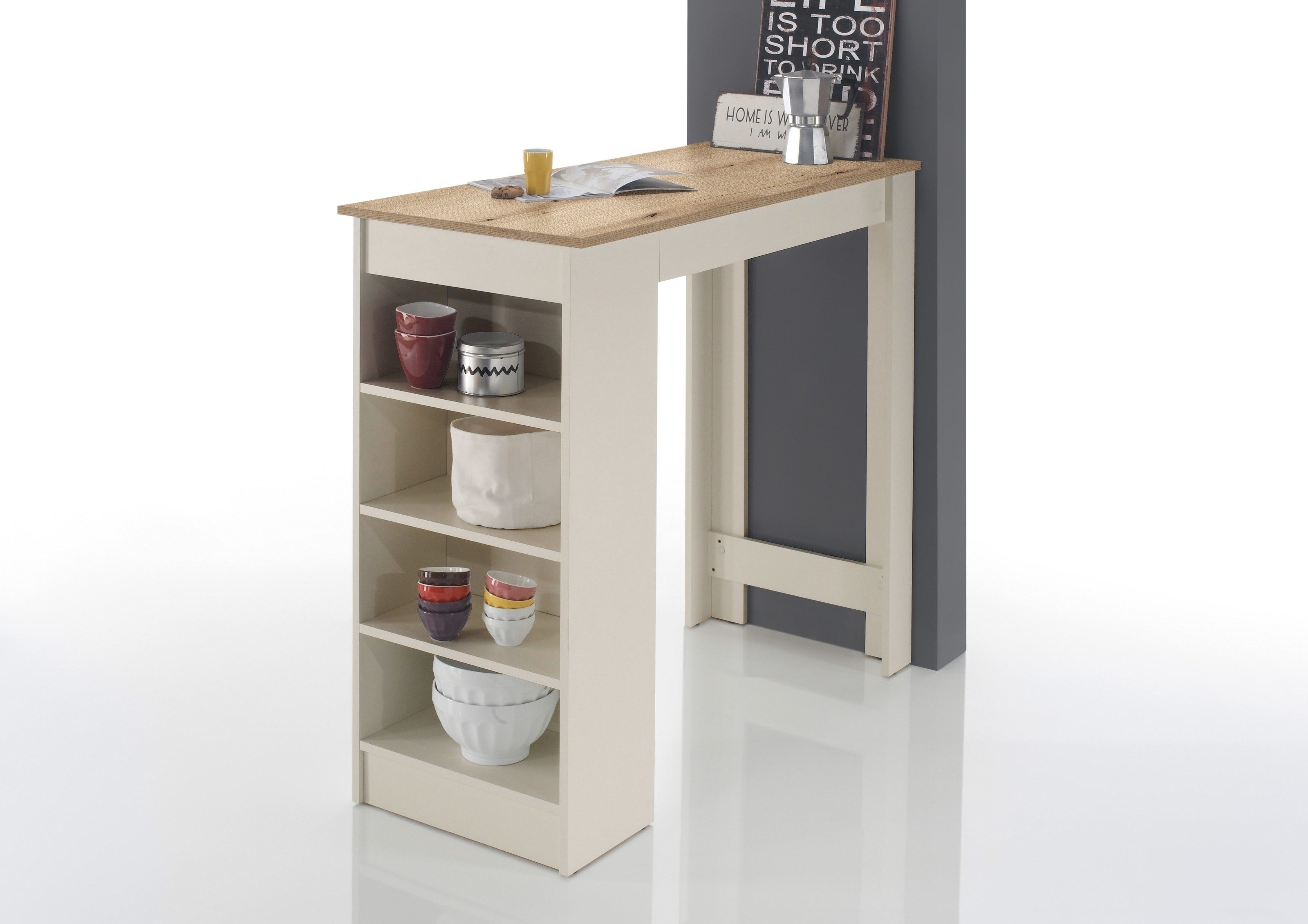 PREISBRECHER Bartisch Mojito, in Evoke Eiche Dekor, kaschmir - 115x103x50cm günstig online kaufen