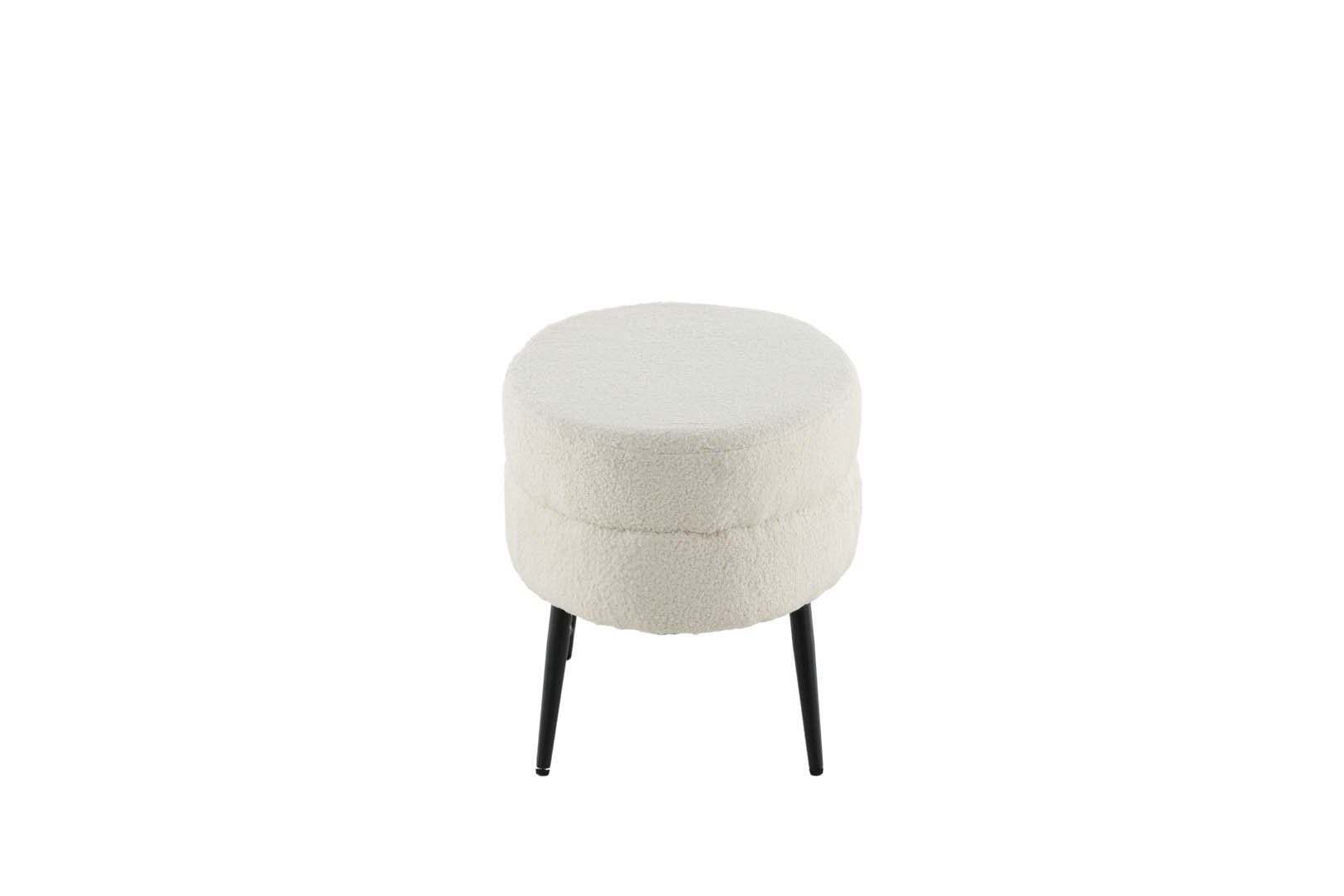 Venture Home Pouf Otto Pouf, Hocker Teddystoff schwarz, weiß. (1-St)
