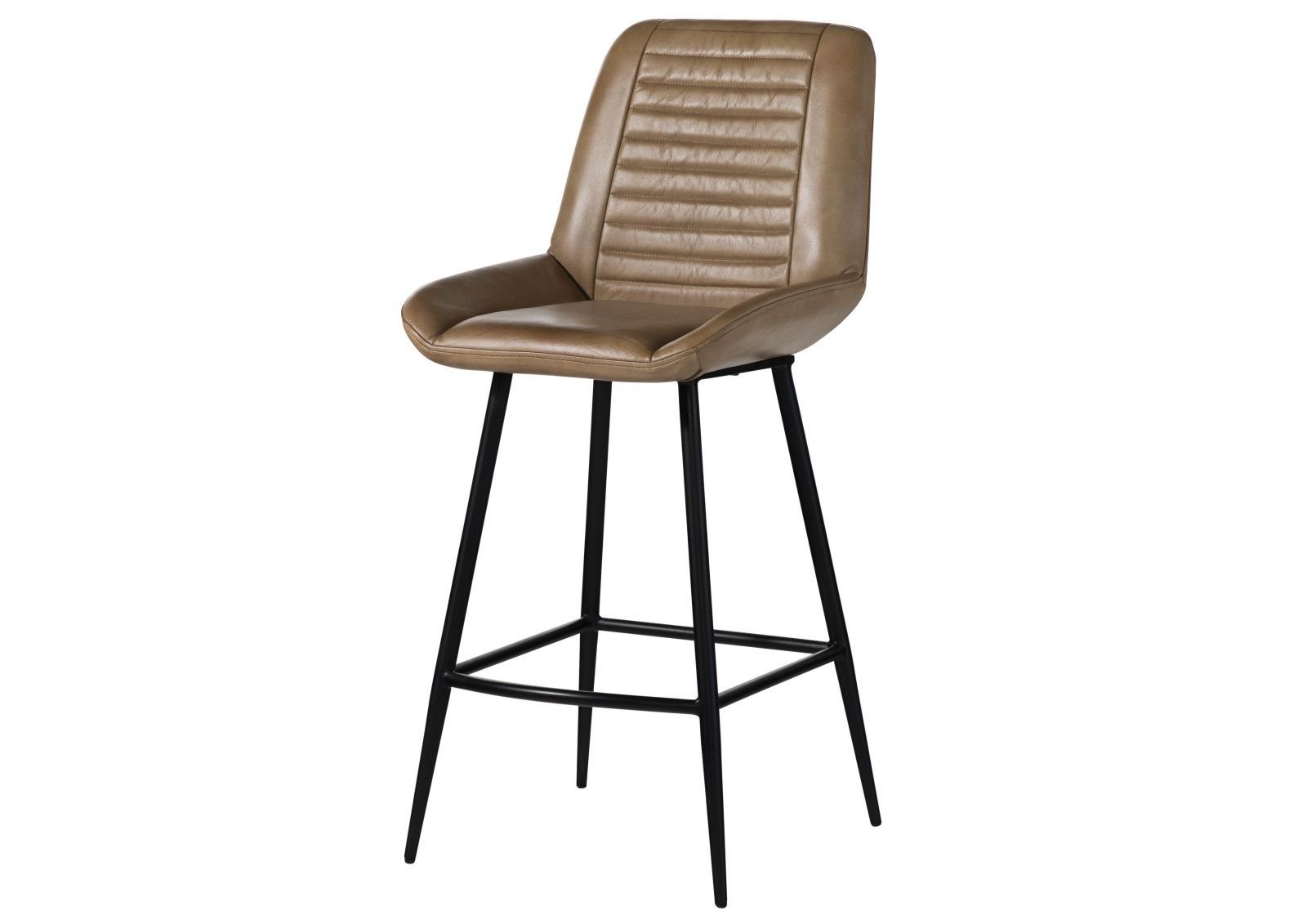 Massivmoebel24 Bistrostuhl IRON LABEL Echtleder beige (Echtleder Eisen montiert 10 kg IRON LABEL #615), 1 Stück beige
