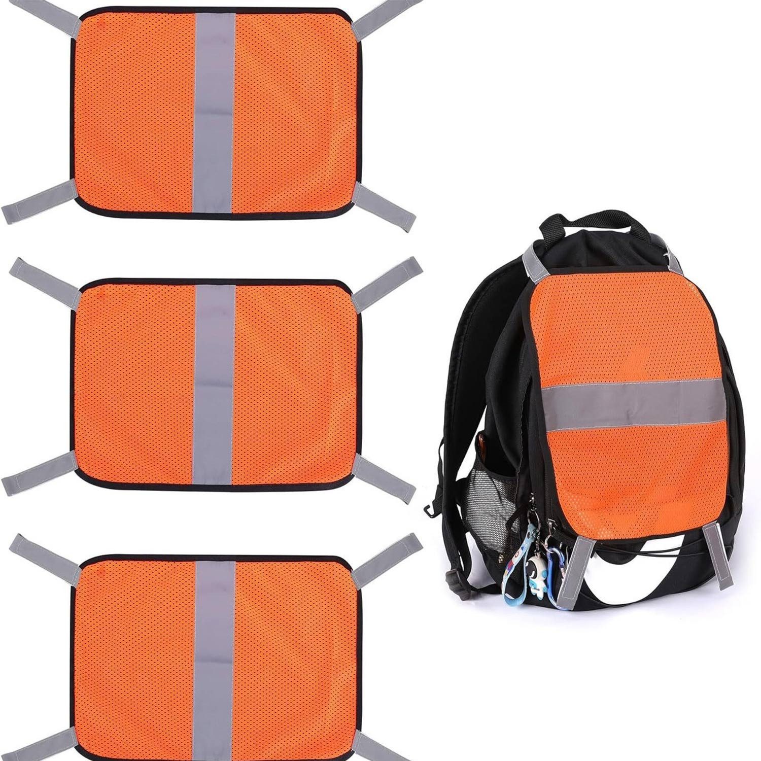 Zoclack Warnweste Orange Sicherheits Mesh, 3-St Reflektorweste 22 x 50 cm