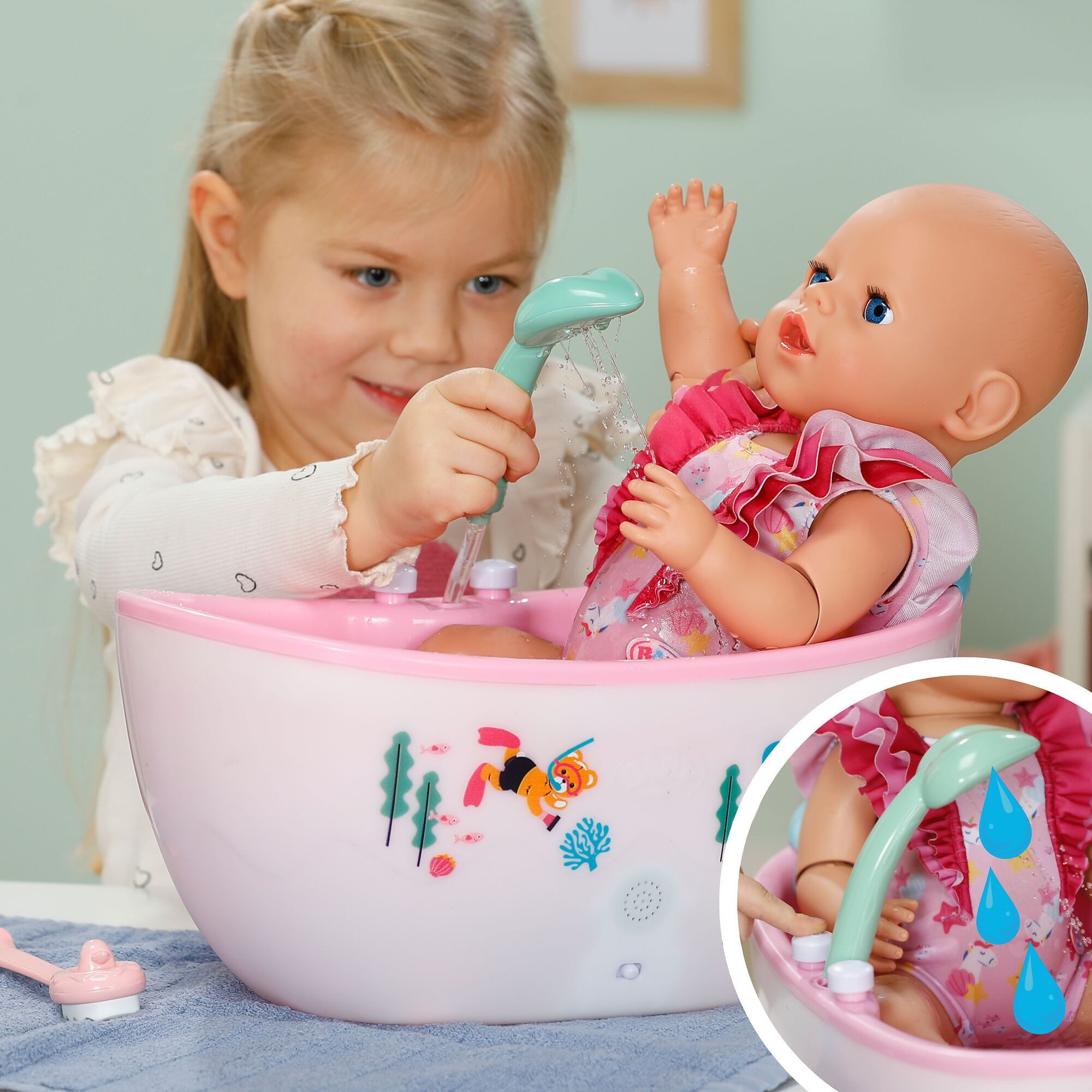 Baby Born Puppen Badewanne, mit Licht- u. Soundeffekten, passend für Click & Play BABY born Puppen – Bild 2 von 5