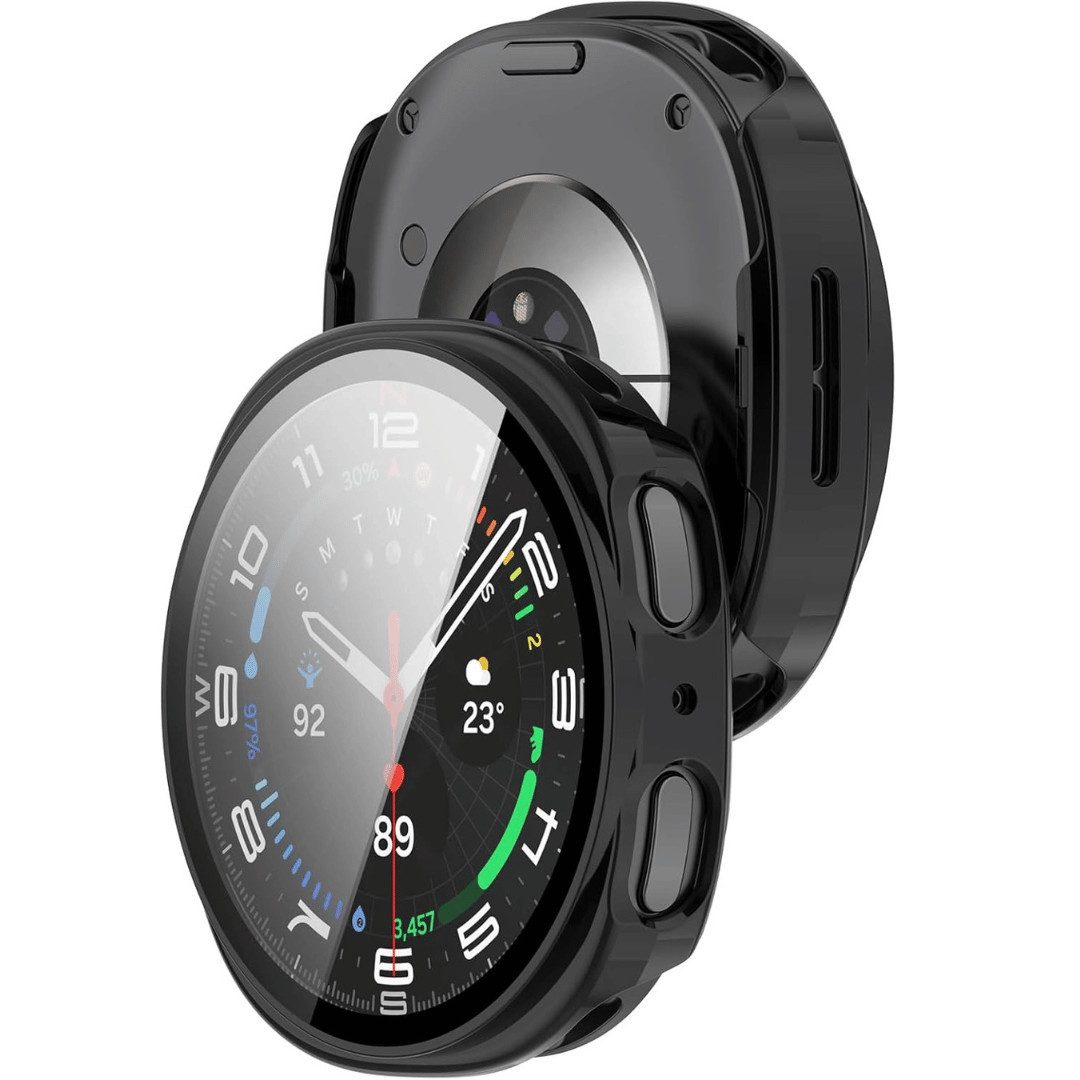 SmartUP Smartwatch-Hülle für Samsung Galaxy Watch 8 40mm / 44mm Schutzglas Display Case Tasche, kompletter Rundumschutz