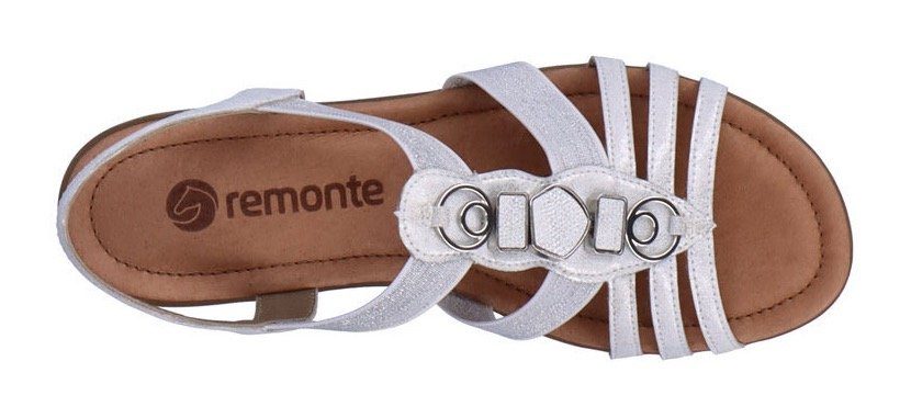 dezenten Sandale mit Remonte weiß-kombiniert Verzierungen