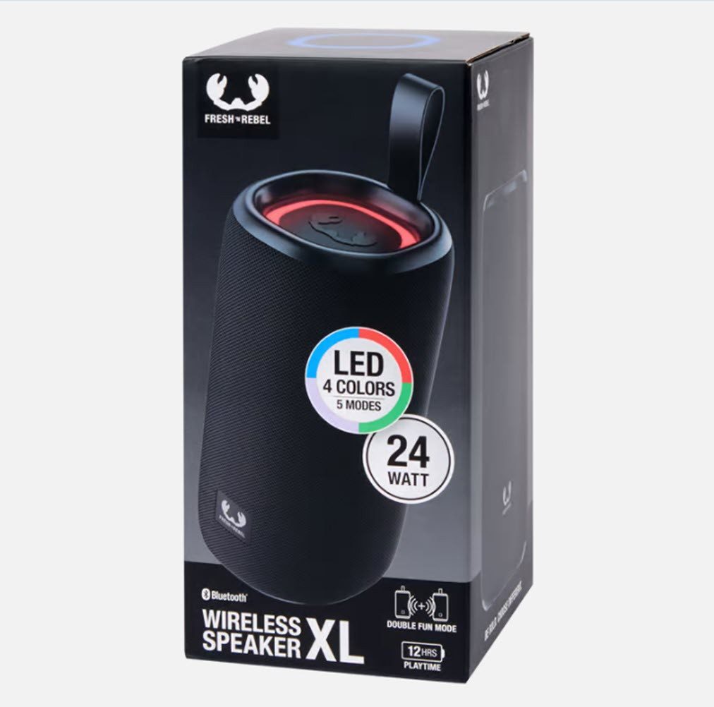 Fresh´n Rebel Fresh´n Rebel XL Lautsprecher 24 W mit LED Bluetooth 5.4 koppelbar Wireless Lautsprecher