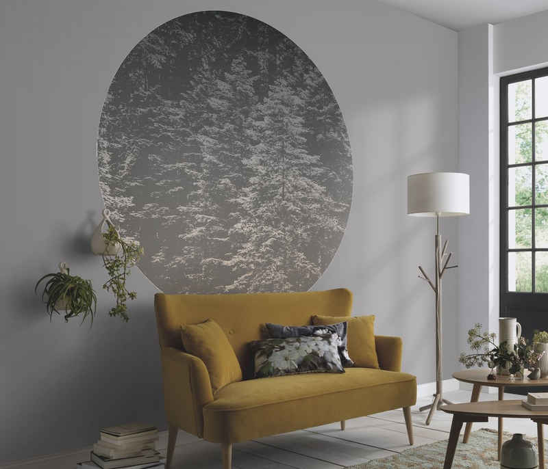 Newroom Vliestapete, [ 1,4 x 1,4 m ] großzügiges Motiv - kein wiederkehrendes Muster - Fototapete Wandbild Wald Tanne Bäume Made in Germany