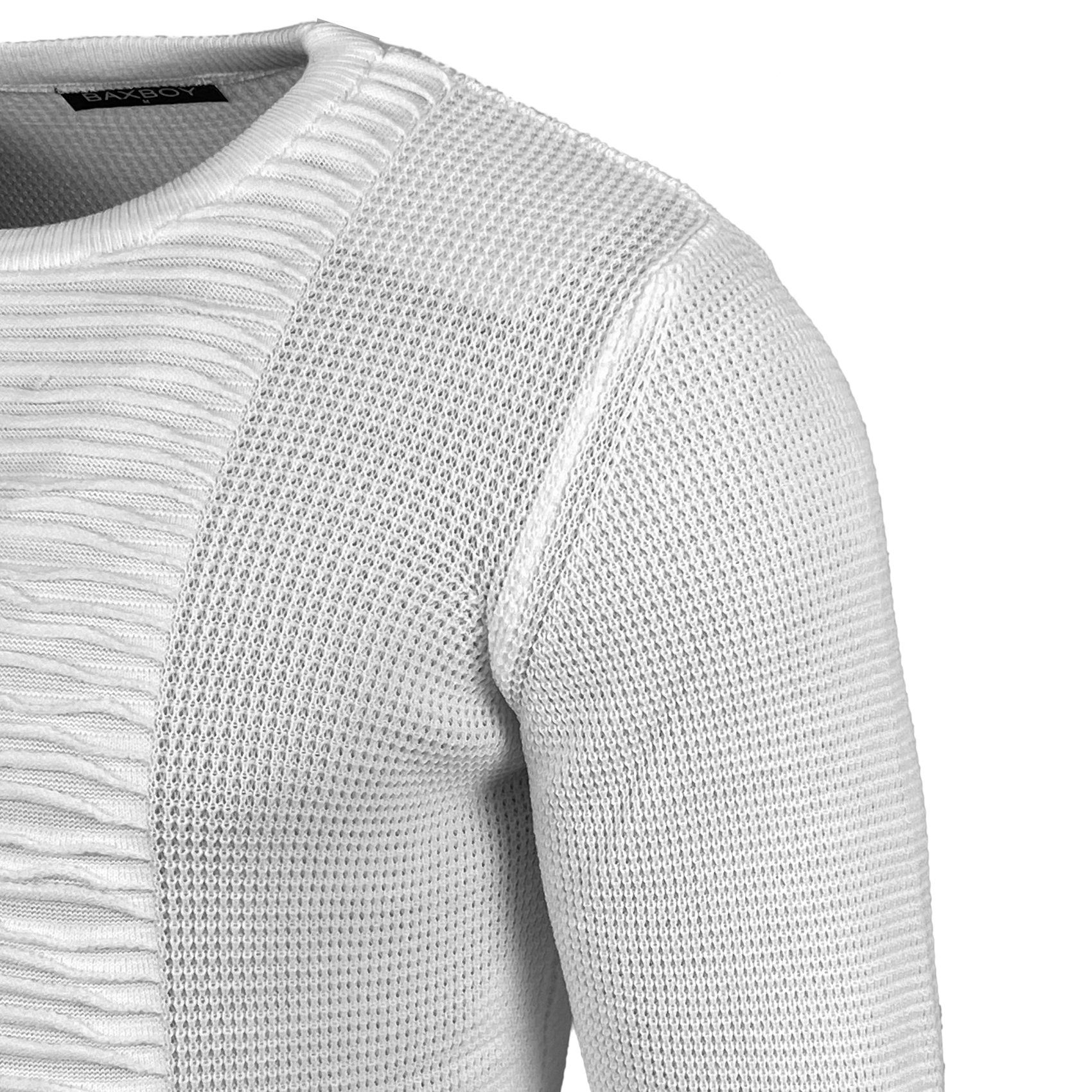 Baxboy Strickpullover Baxboy Strickpullover Herren Two Tone Rundhals Pullover B-1881