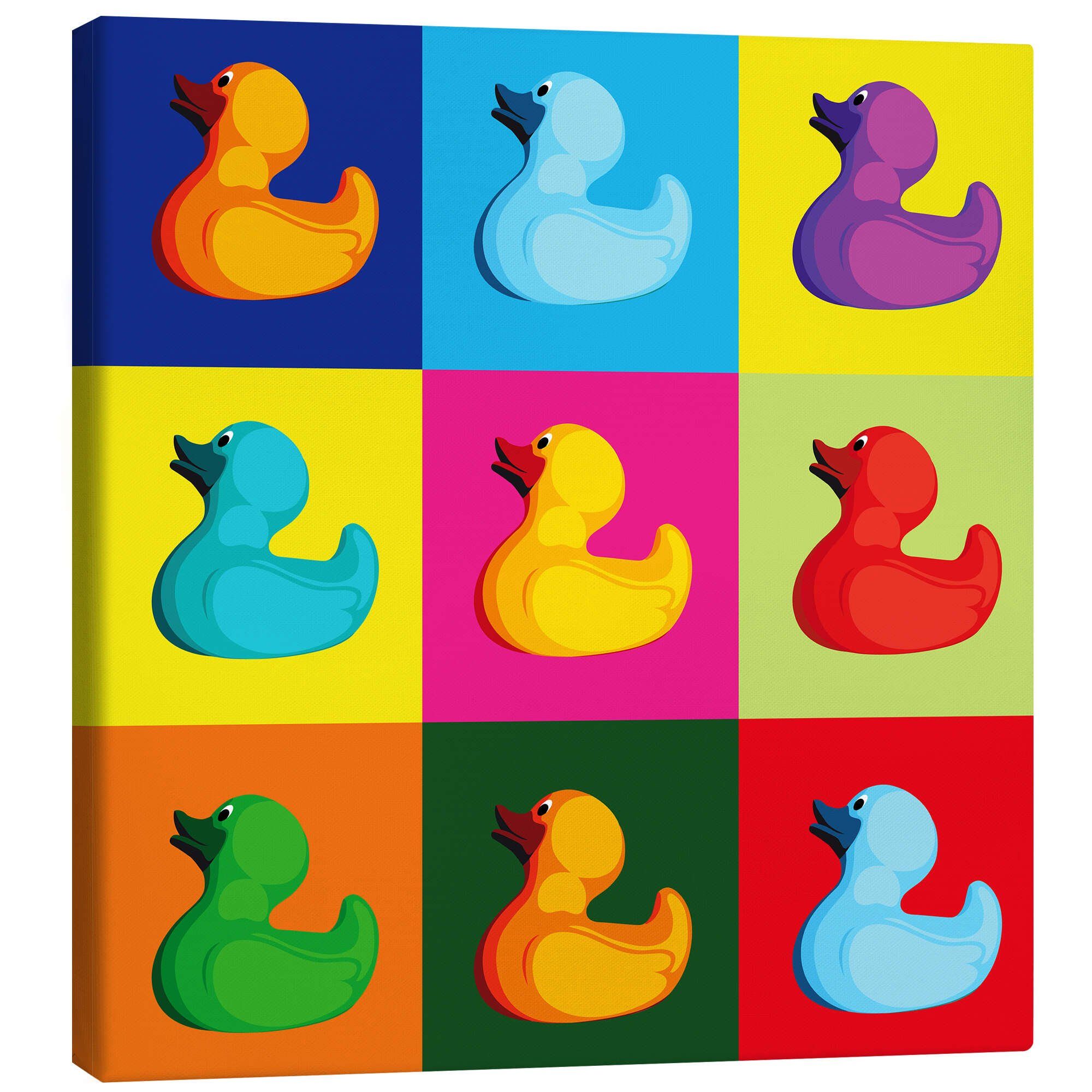 Posterlounge Leinwandbild coico, Pop Art Ente, Badezimmer Kindermotive