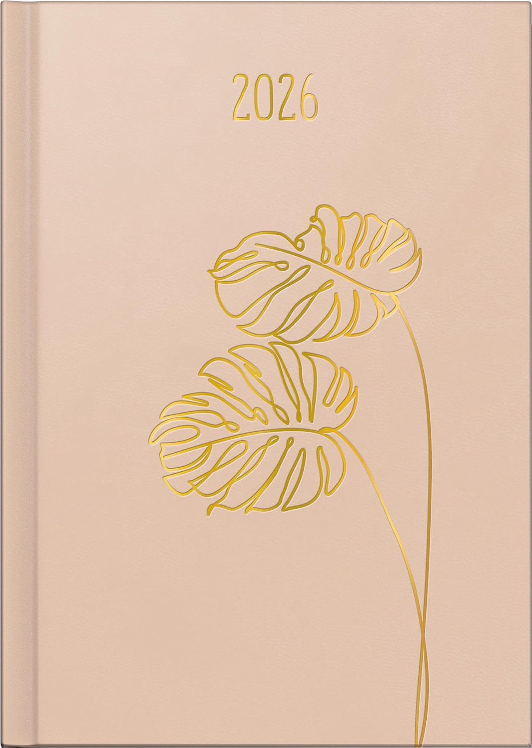 BRUNNEN Terminkalender 2026 Kalender A5 Monstera - Tagesplaner mit Kunstleder-Einband